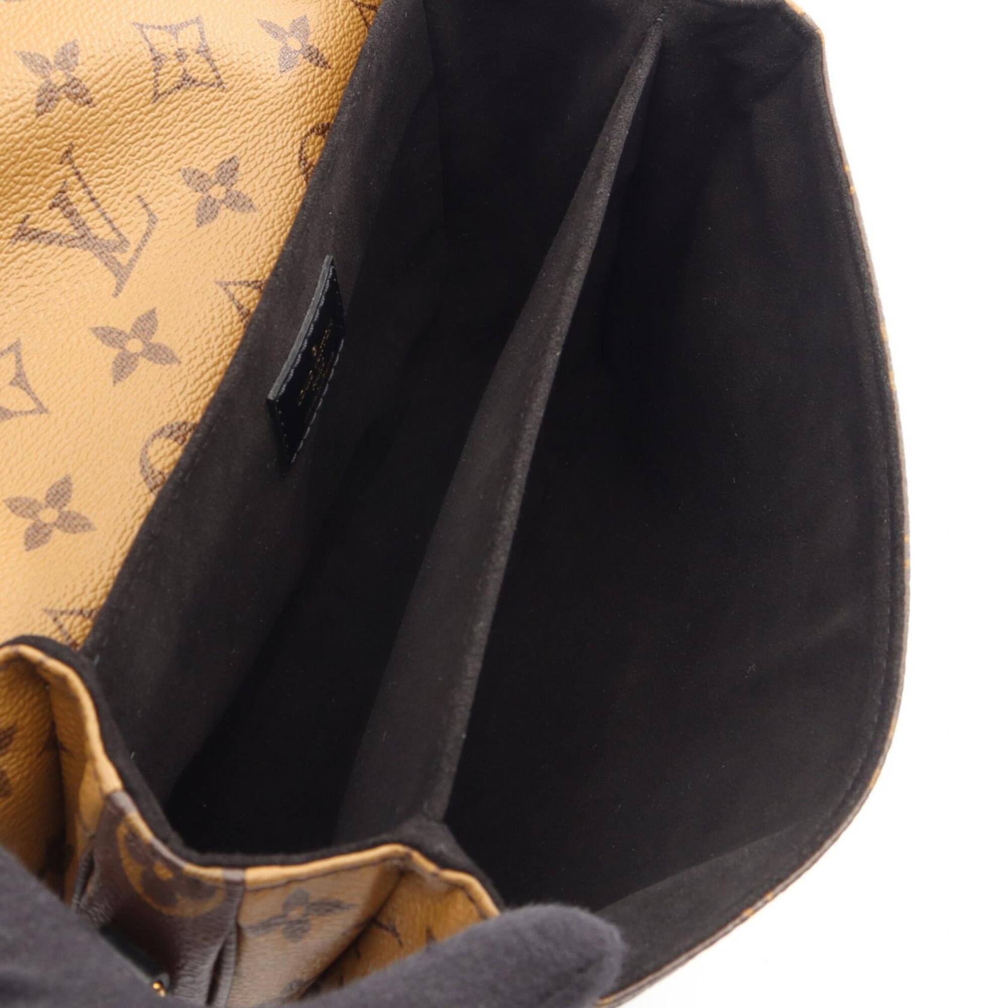 Louis Vuitton Black Brown Coated Canvas Leather Handbag Pochette (Pre-Owned)