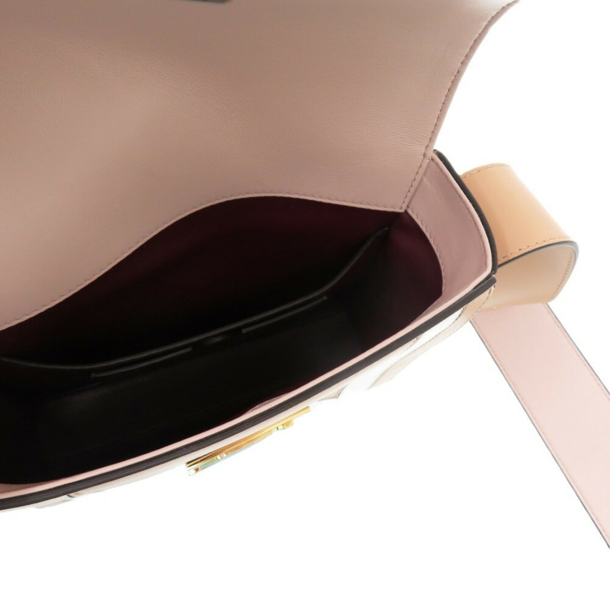 Givenchy Brown Pink White Leather Shoulder Bag (Pre-Owned)