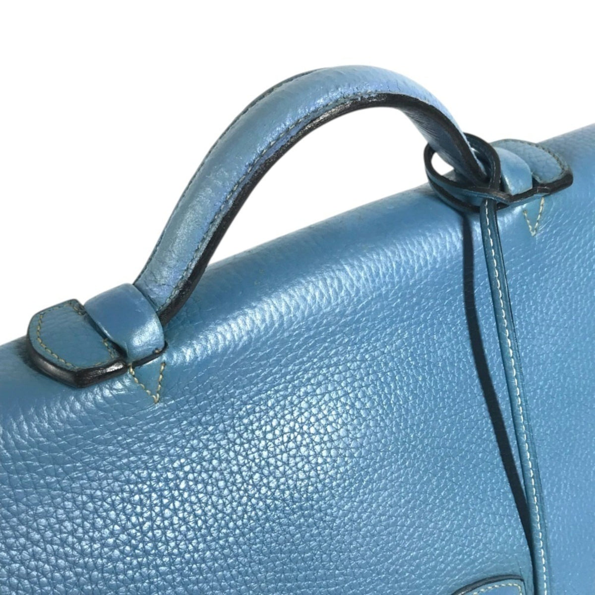 Hermes Blue Taurillon Clemence Leather Briefcase Handbag (Pre-Owned)