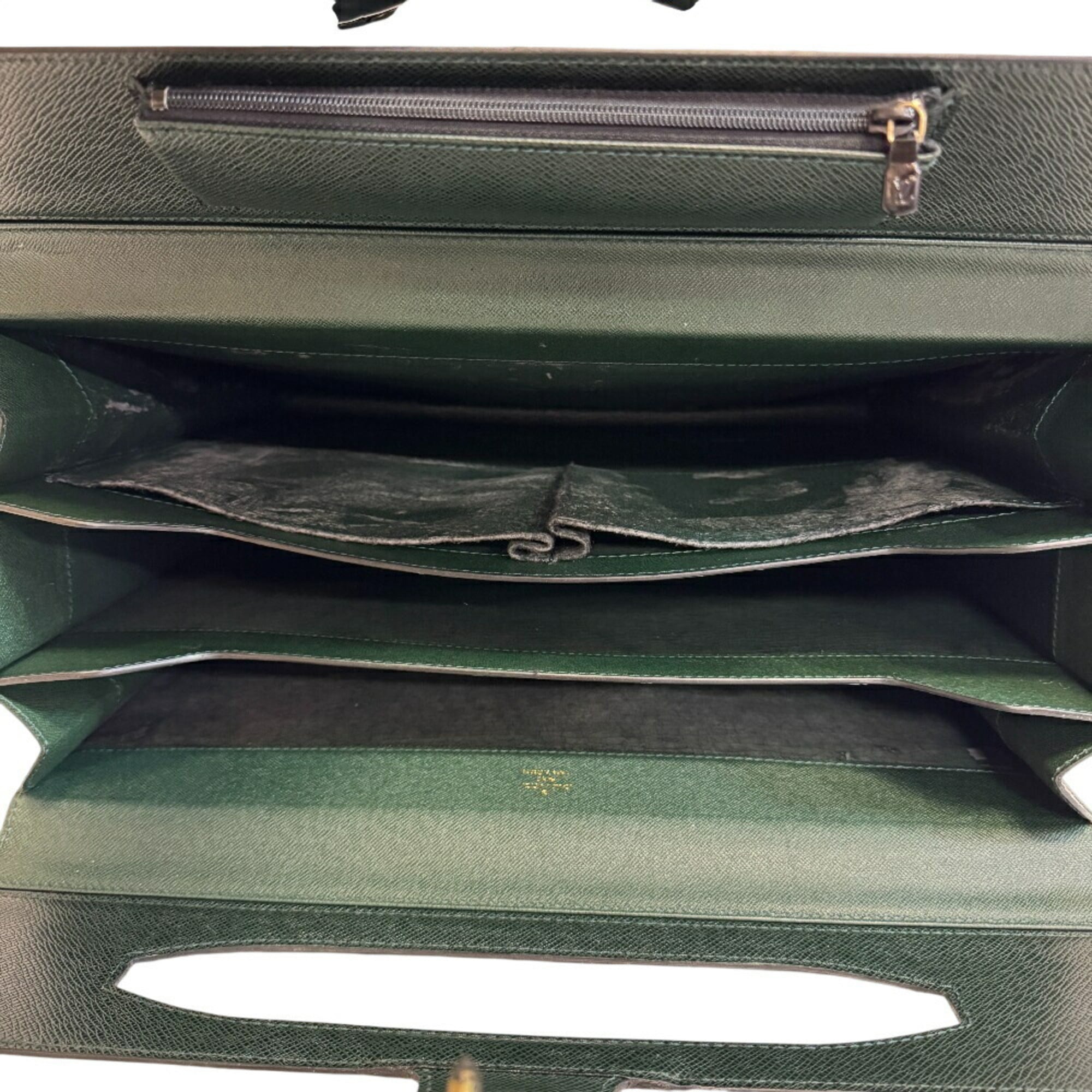 Louis Vuitton Taiga Green Taiga Leather Briefcase (Pre-Owned)