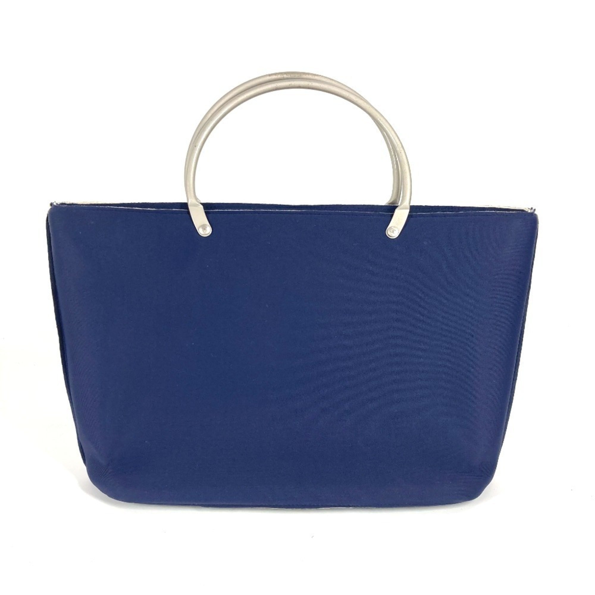 Chanel Navy Polyamide Handbag Tote Bag (Pre-Owned)