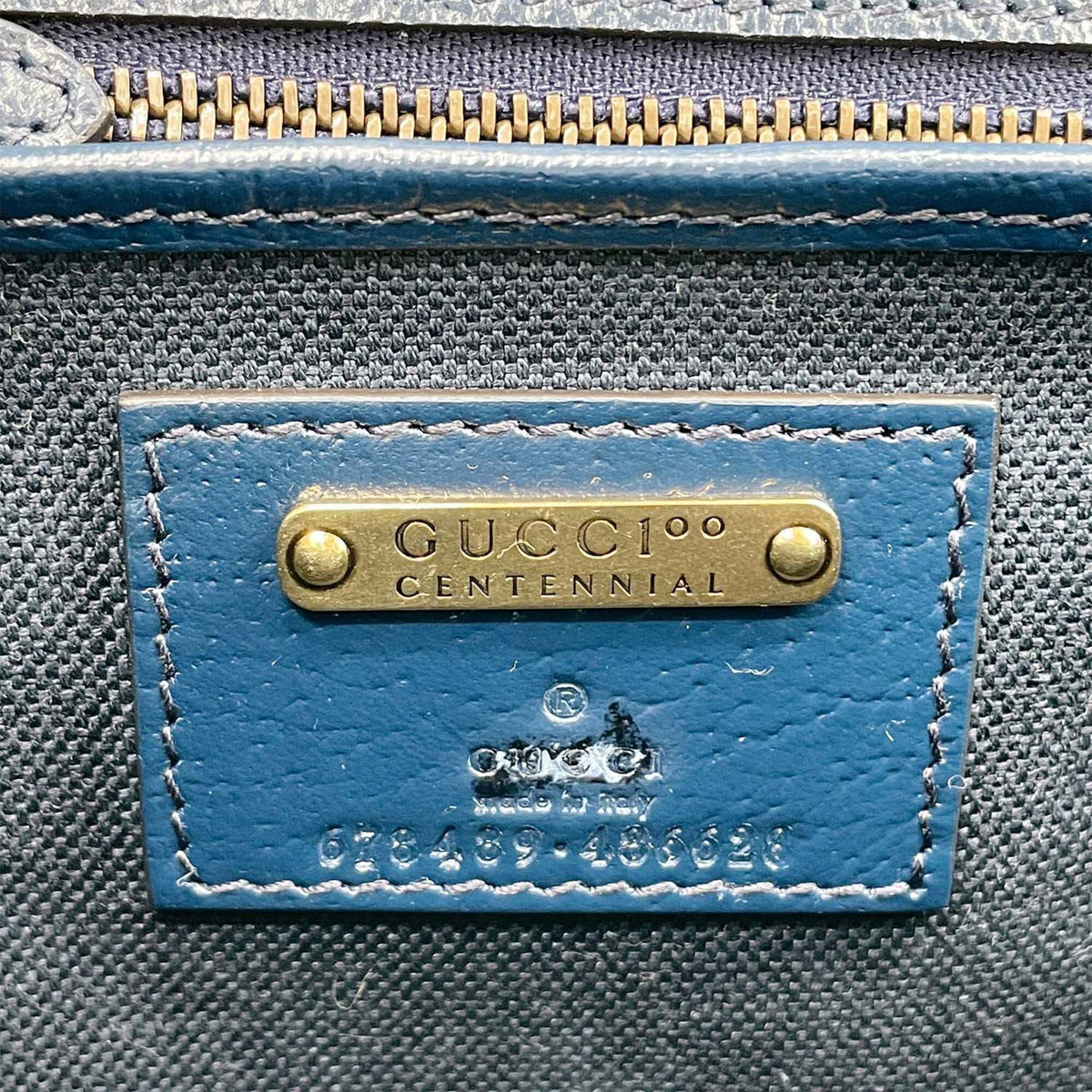 Gucci Blue Pvc Leather Handbag (Pre-Owned)