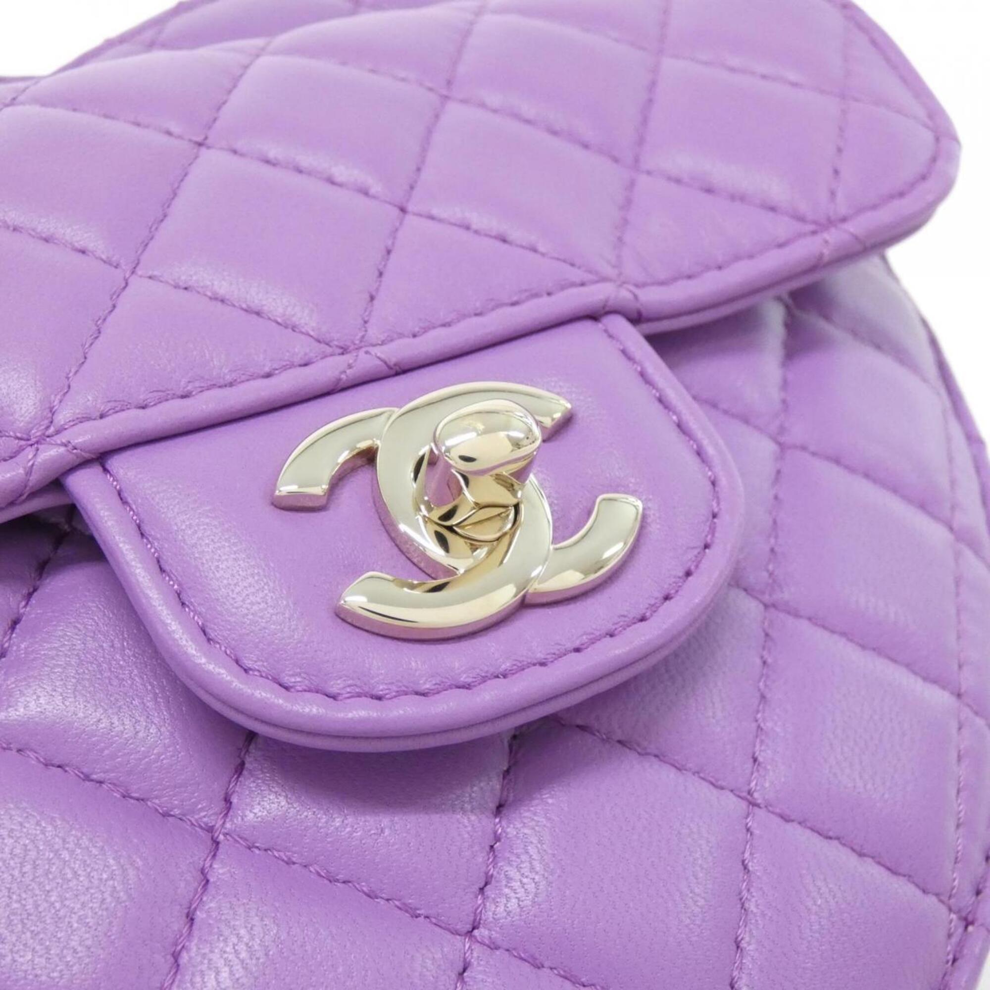 Chanel Purple Leather Shoulder Bag (Pre-Owned)