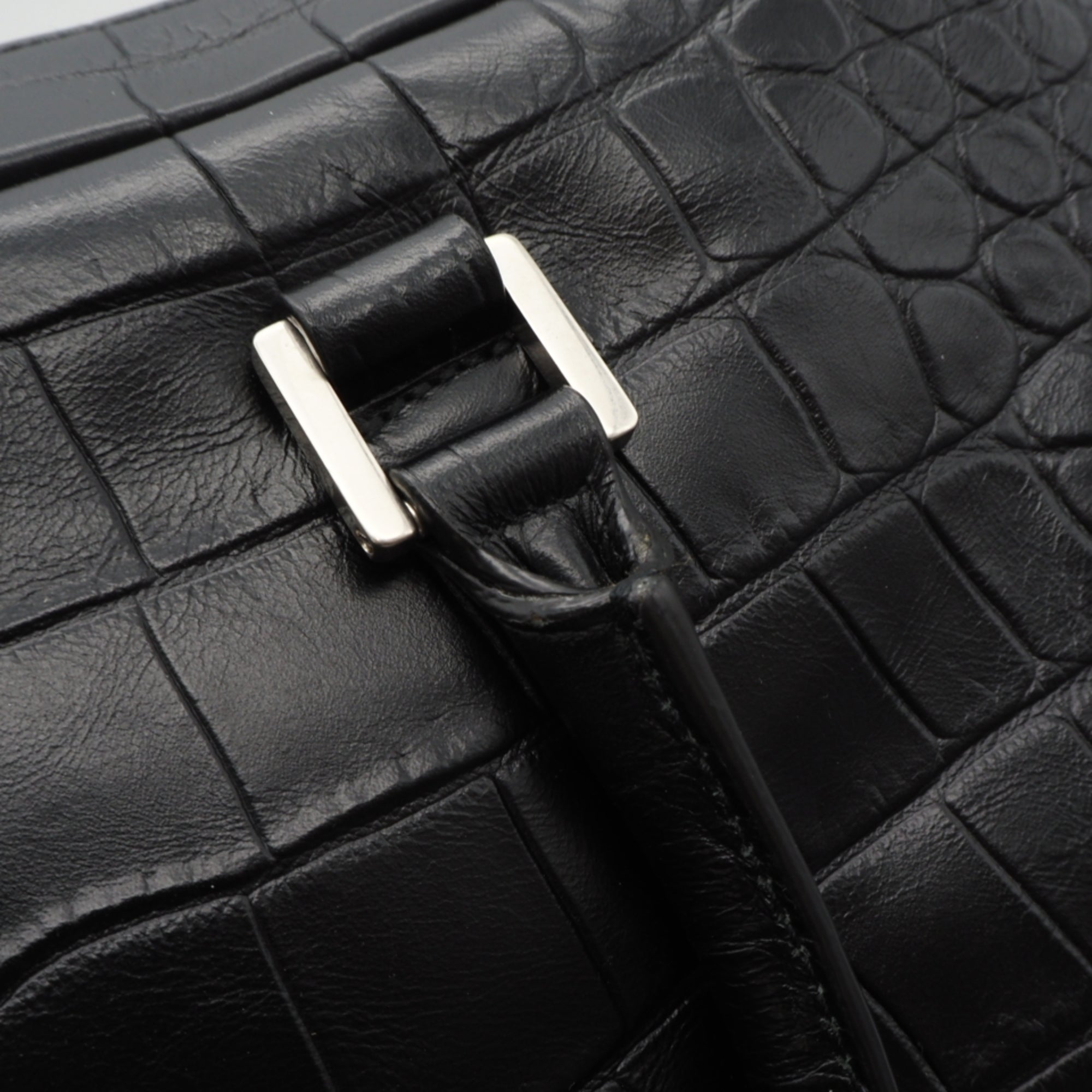Yves Saint Laurent Sac De Jour Black Leather Briefcase (Pre-Owned)