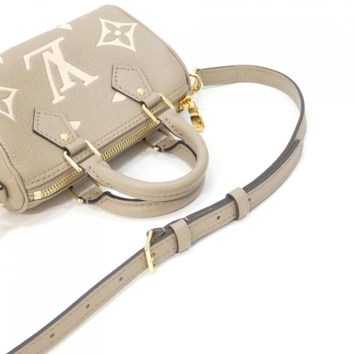Louis Vuitton Cream Tourterelle Leather Boston Bag (Pre-Owned)