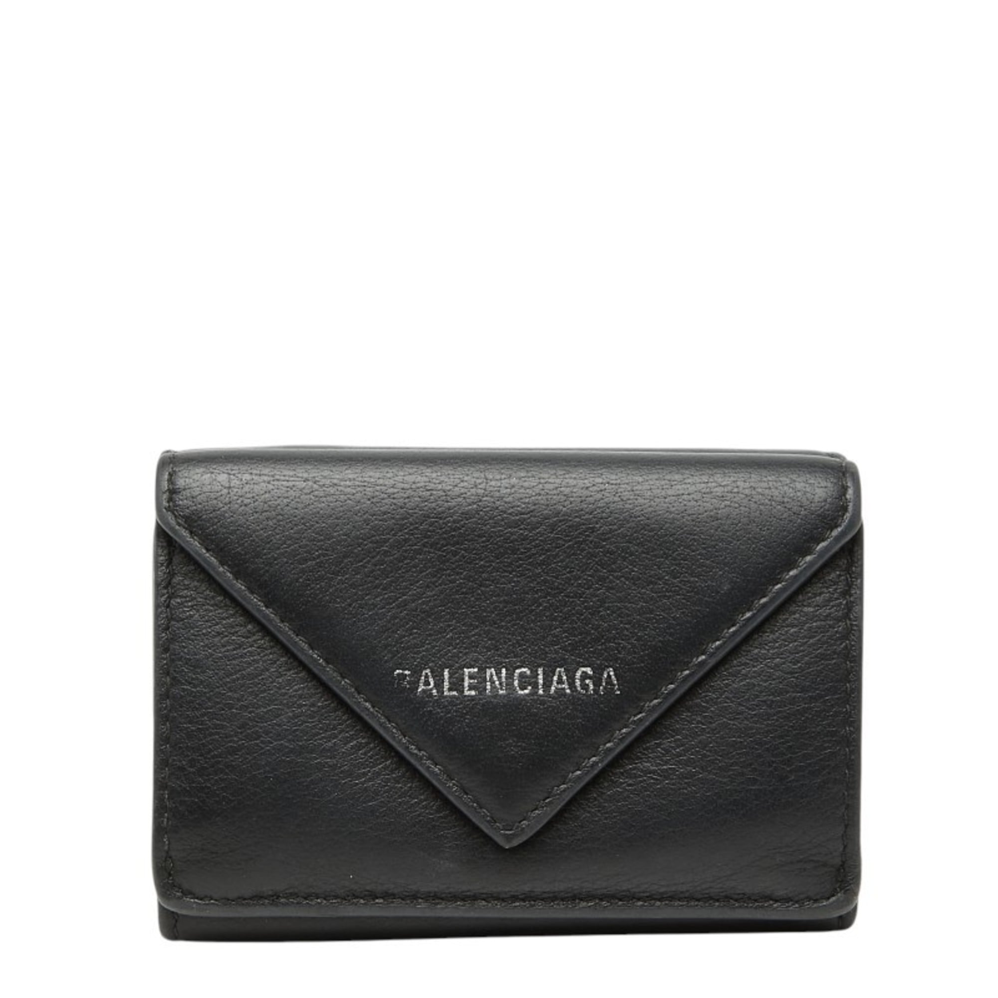 Balenciaga Black Leather Wallet (Tri-Fold) (Pre-Owned)