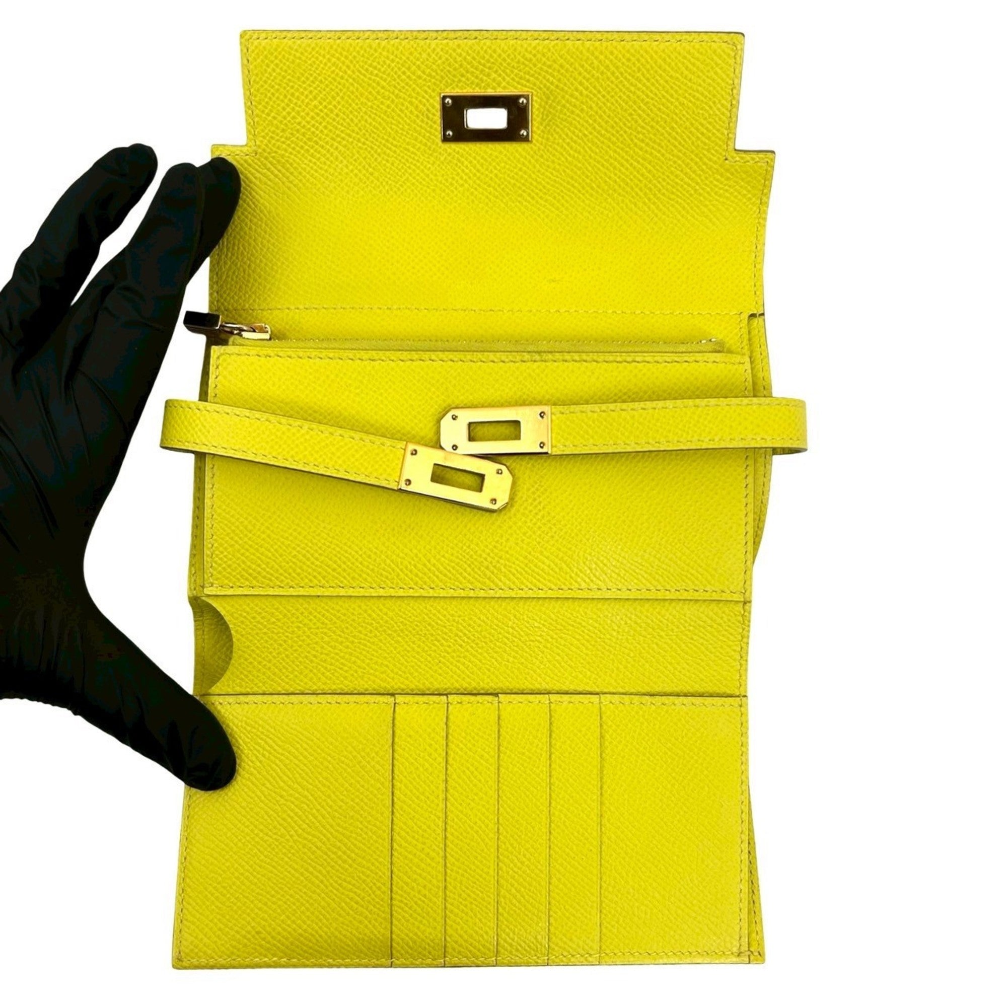 Hermes Yellow Leather Wallet (Bi-Fold) (Pre-Owned)