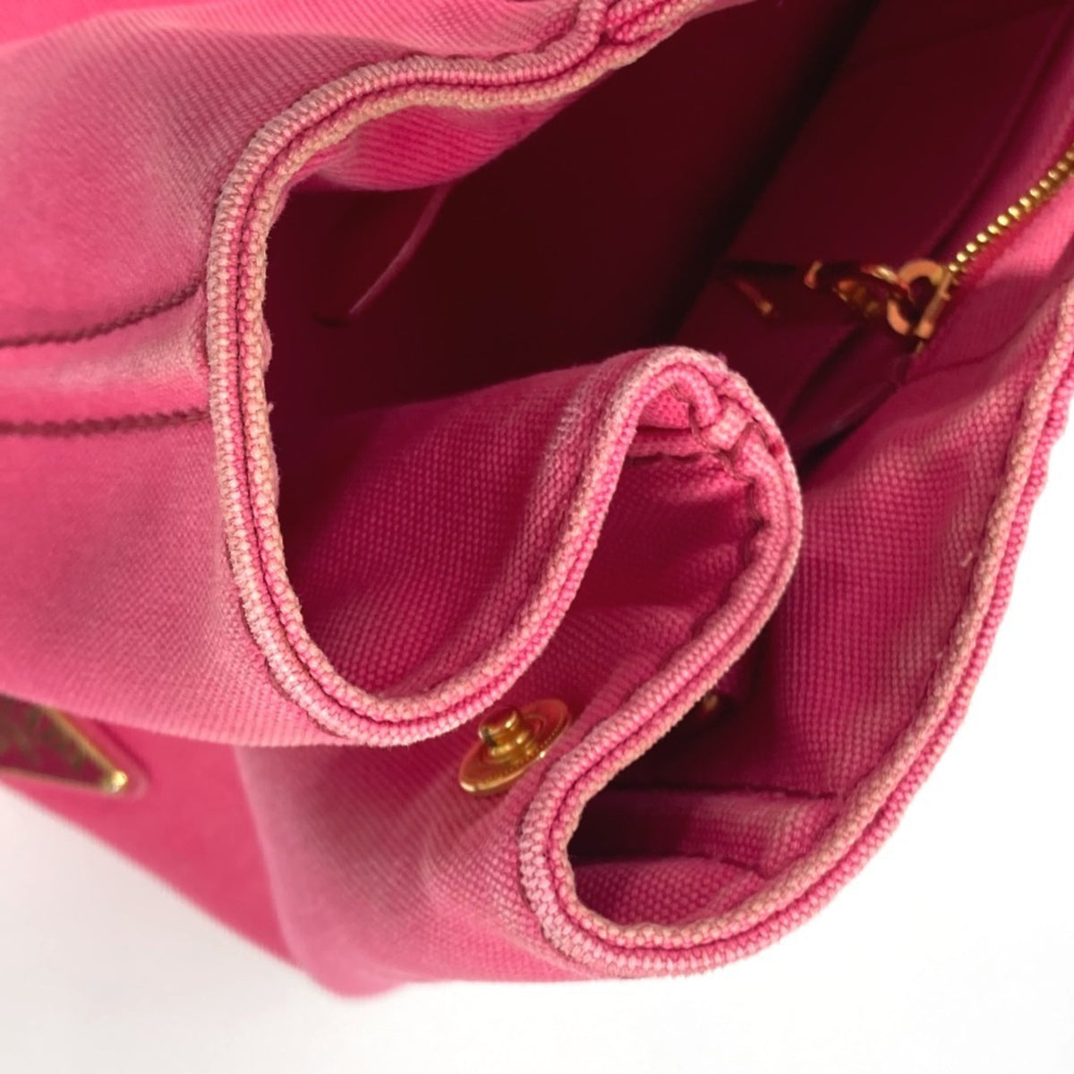 Prada Pink Canvas Handbag Tote Bag (Pre-Owned)