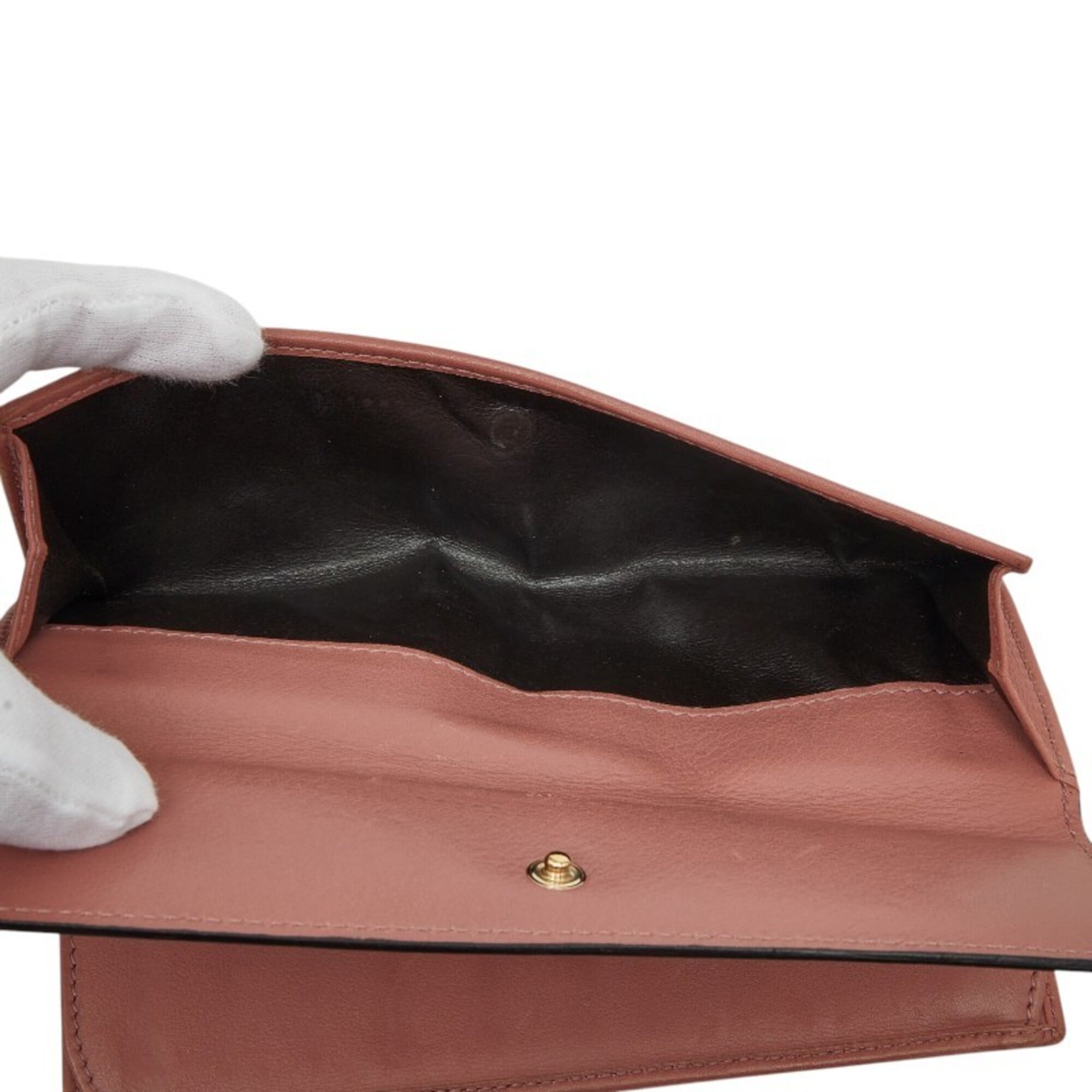 Gucci Beige Pink Gg Canvas Leather Long Wallet (Bi-Fold) (Pre-Owned)