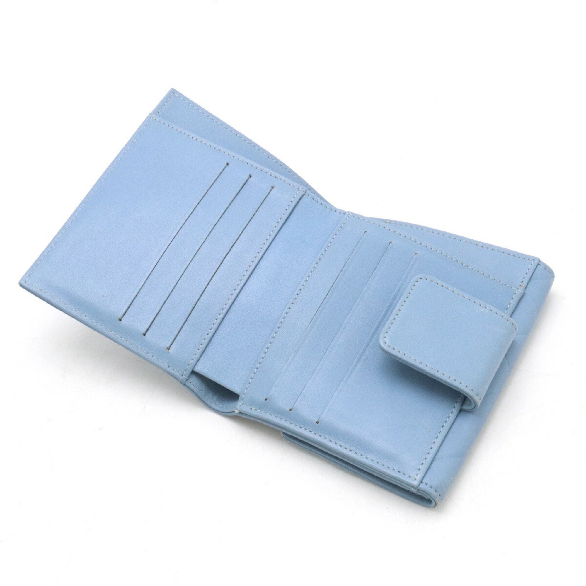 Chanel Blue Leather Coin Purse/Coin Case (Pre-Owned)