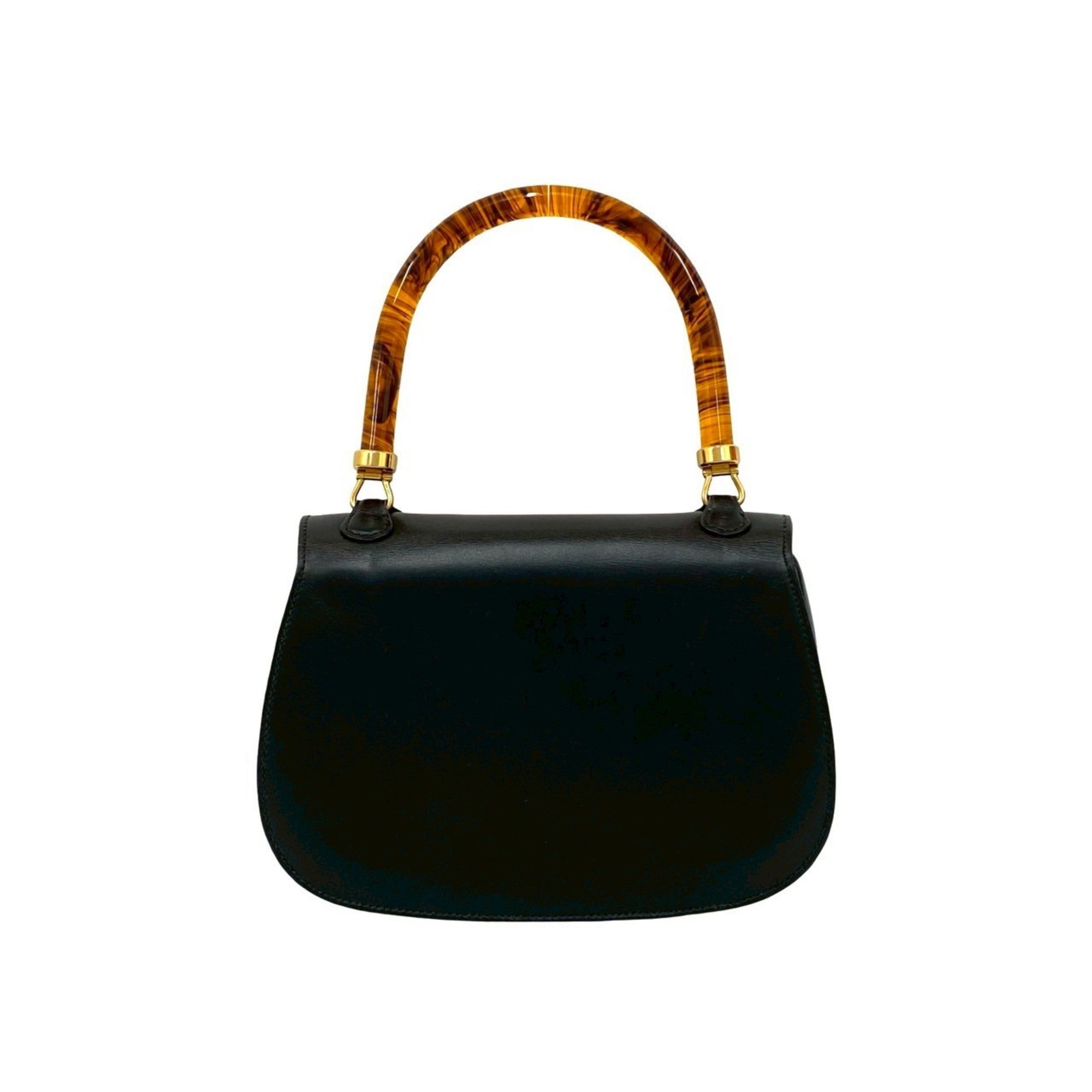 Gucci Black Leather Handbag Tote Bag (Pre-Owned)