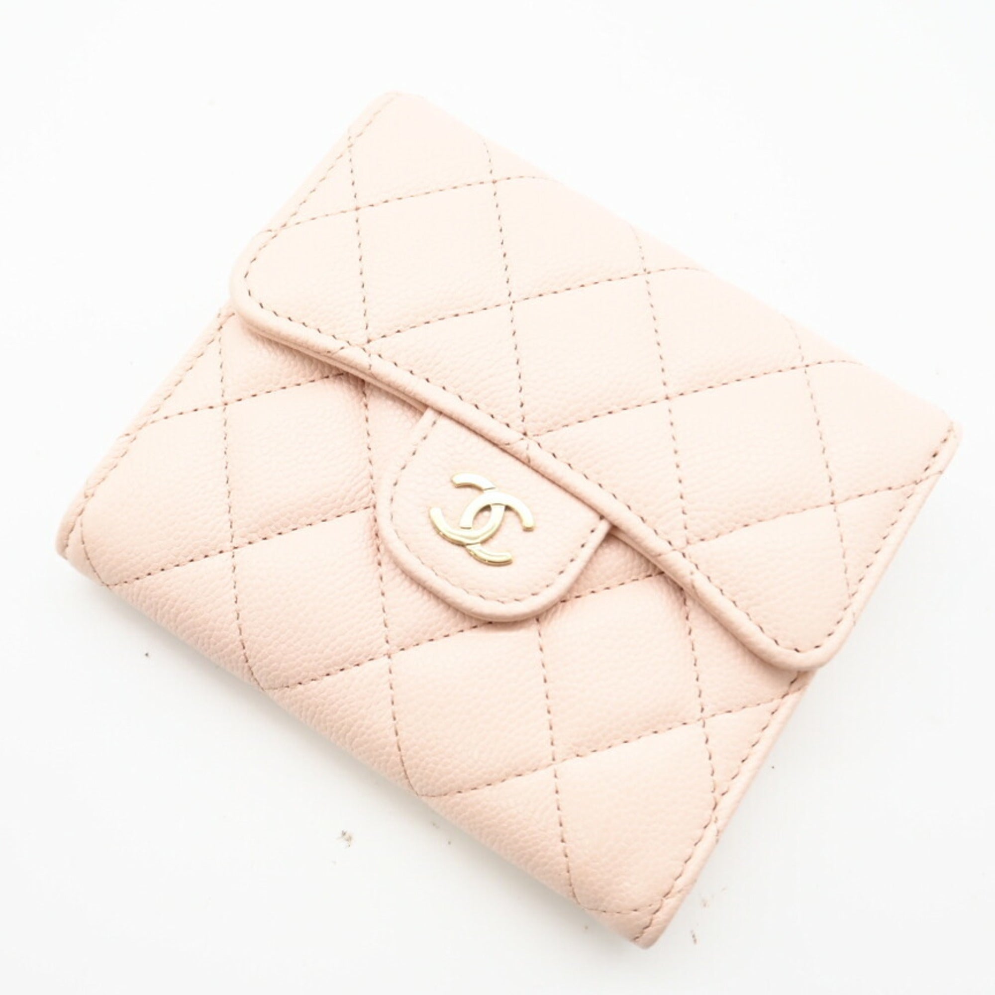 Chanel Matelasse Pink Leather Wallet (Tri-Fold) (Pre-Owned)