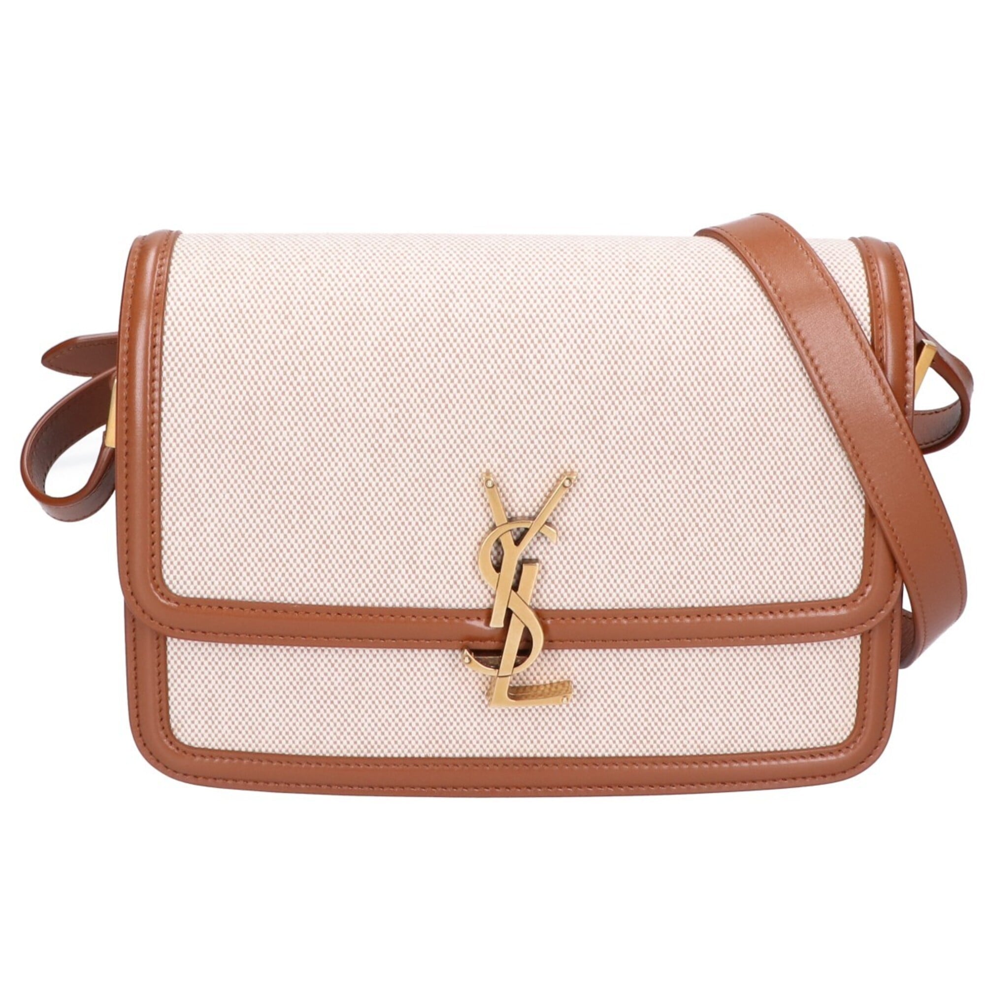 Saint Laurent Brown Canvas Shoulder Bag (Pre-Owned)