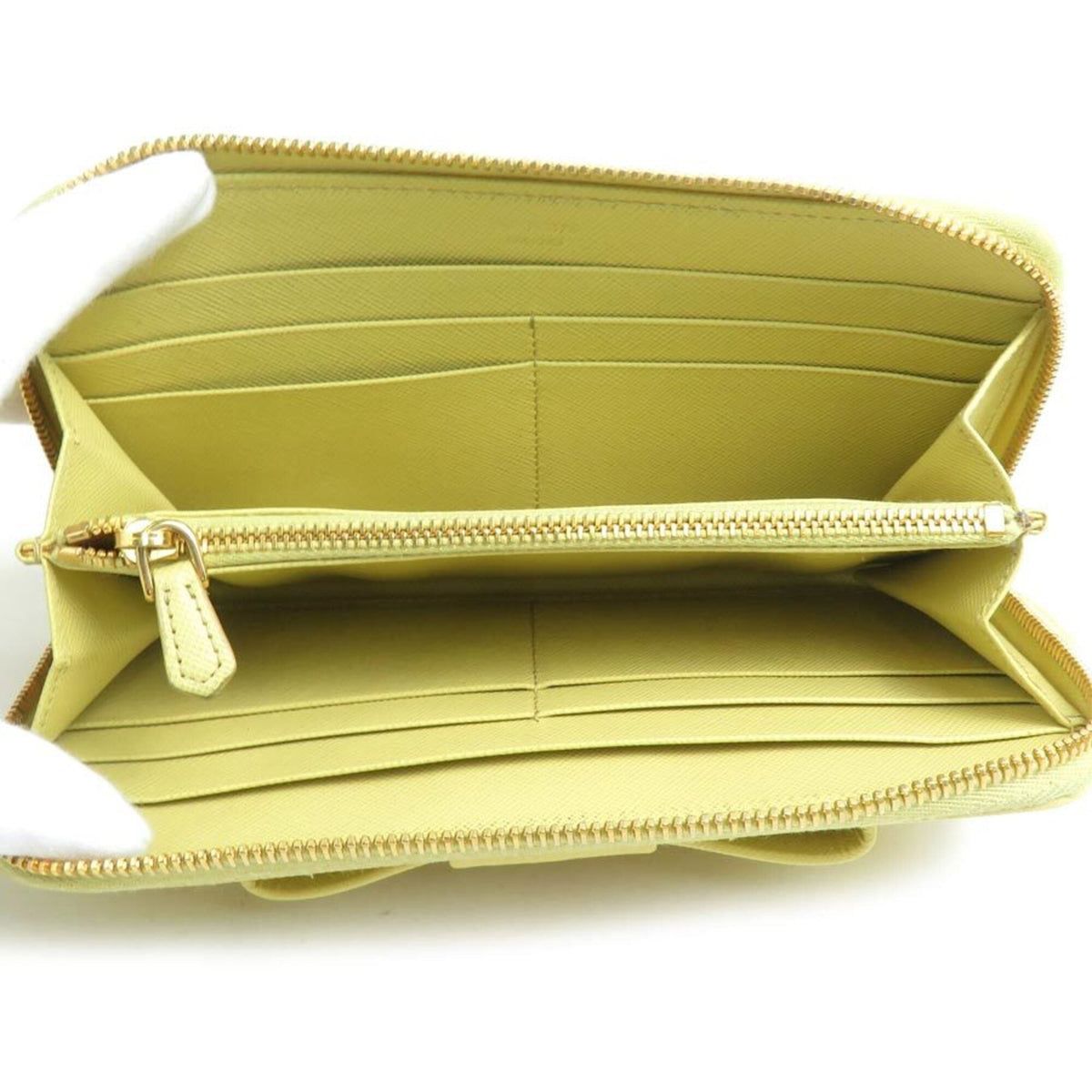 Prada Yellow Leather Long Wallet (Bi-Fold) (Pre-Owned)