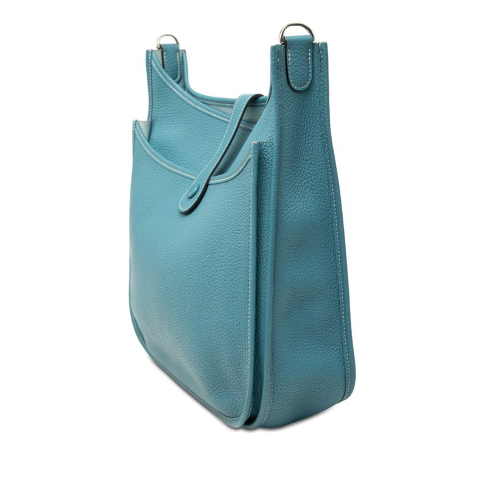 Hermes Blue Jean Taurillon Clemence Leather Shoulder Bag (Pre-Owned)