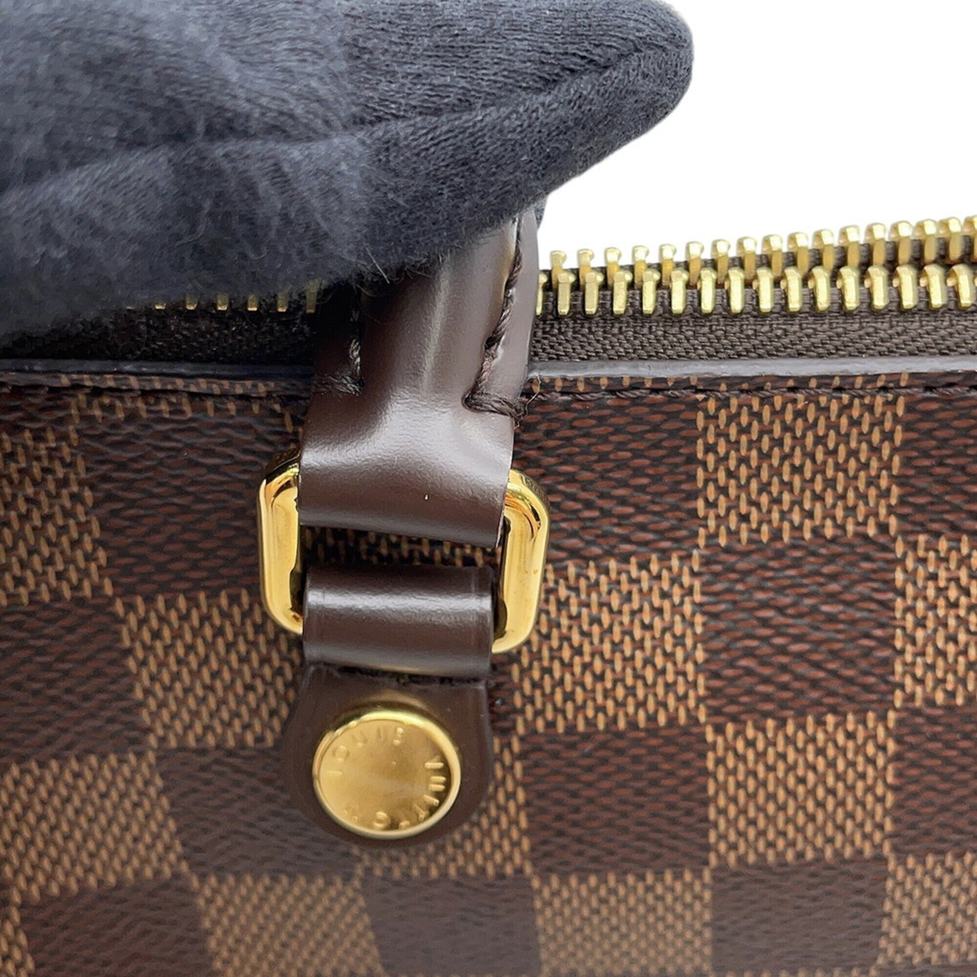 Louis Vuitton Damier Canvas Ebene Red Brown Leather Handbag Shoulder Bag (Pre-Owned)