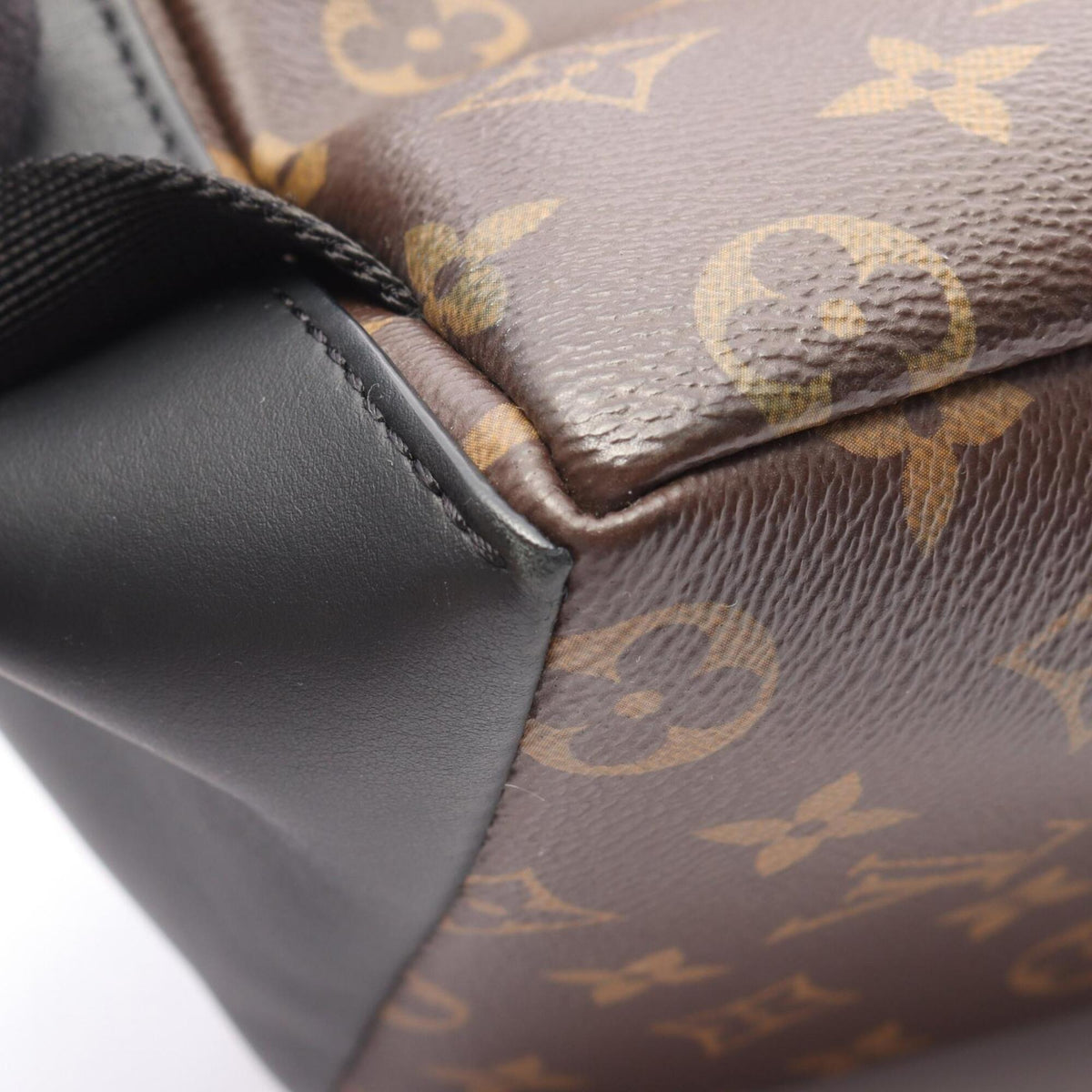 Louis Vuitton Black Brown Coated Canvas Leather Backpack Handbag (Pre-Owned)