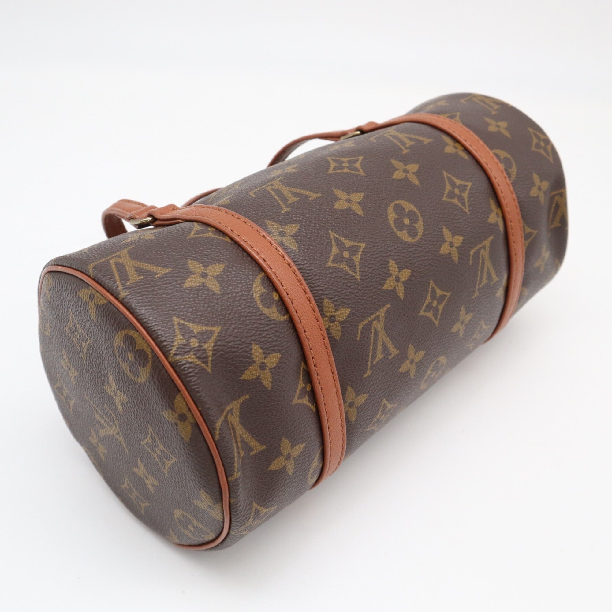 Louis Vuitton Beige Brown Coated Canvas Leather Handbag (Pre-Owned)
