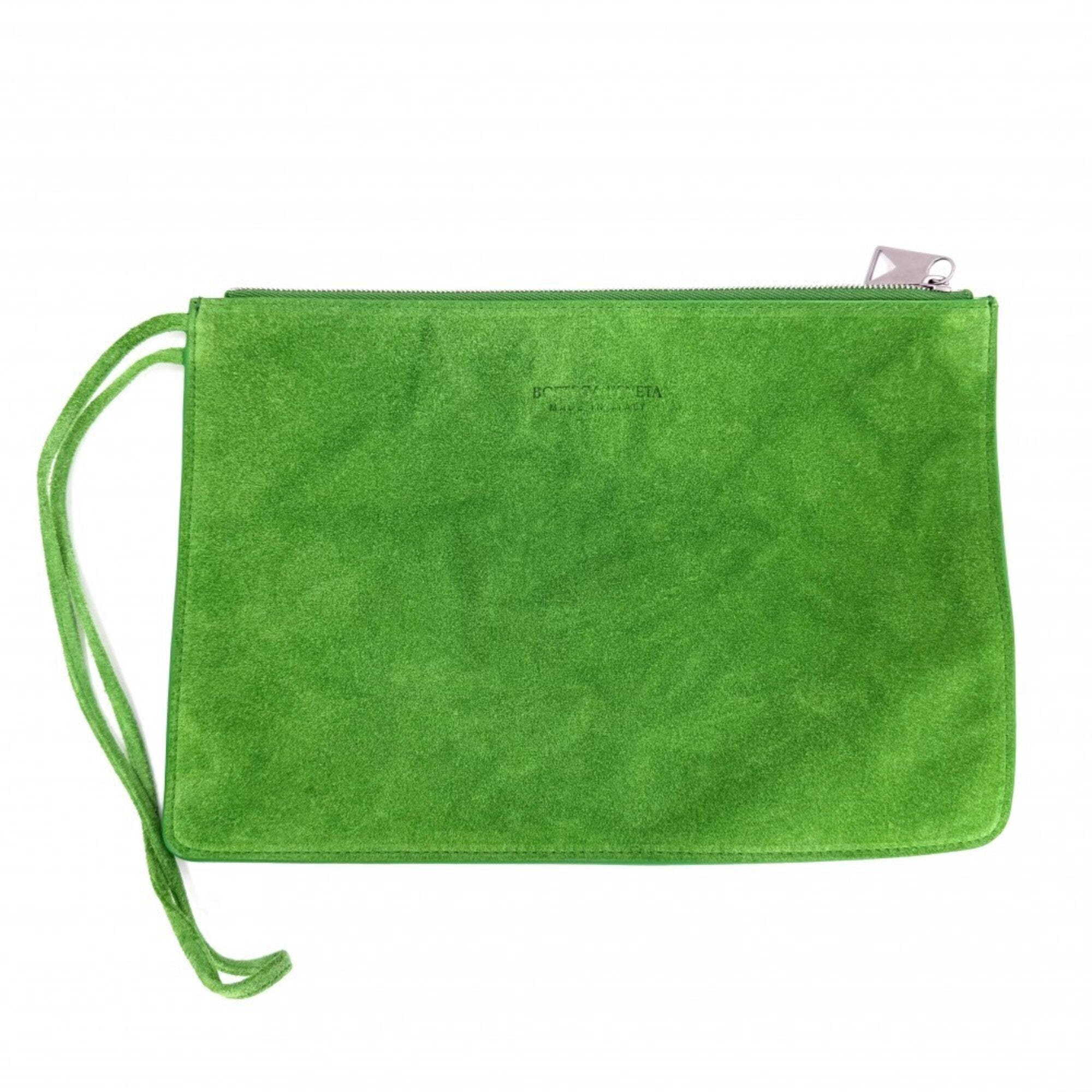 Bottega Veneta Green White Leather Handbag Pouch Tote Bag (Pre-Owned)