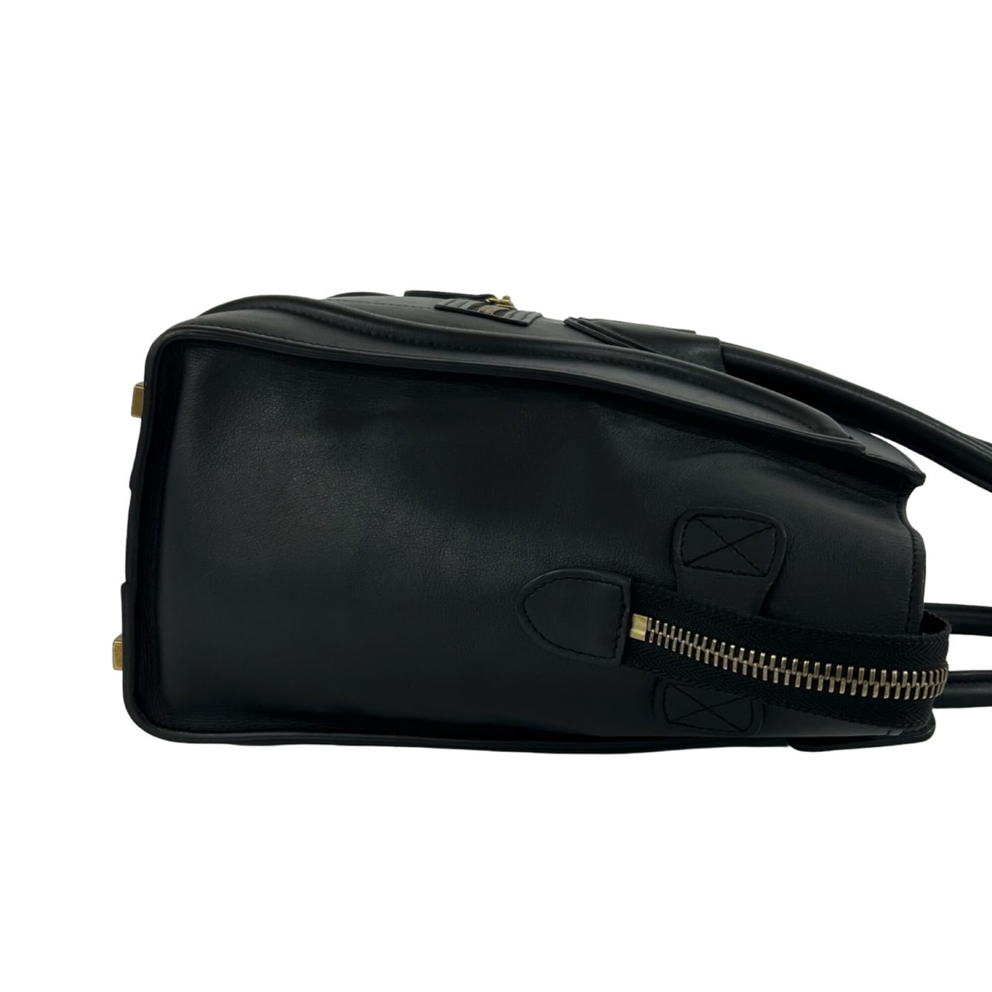 Celine Black Leather Handbag Tote Bag (Pre-Owned)