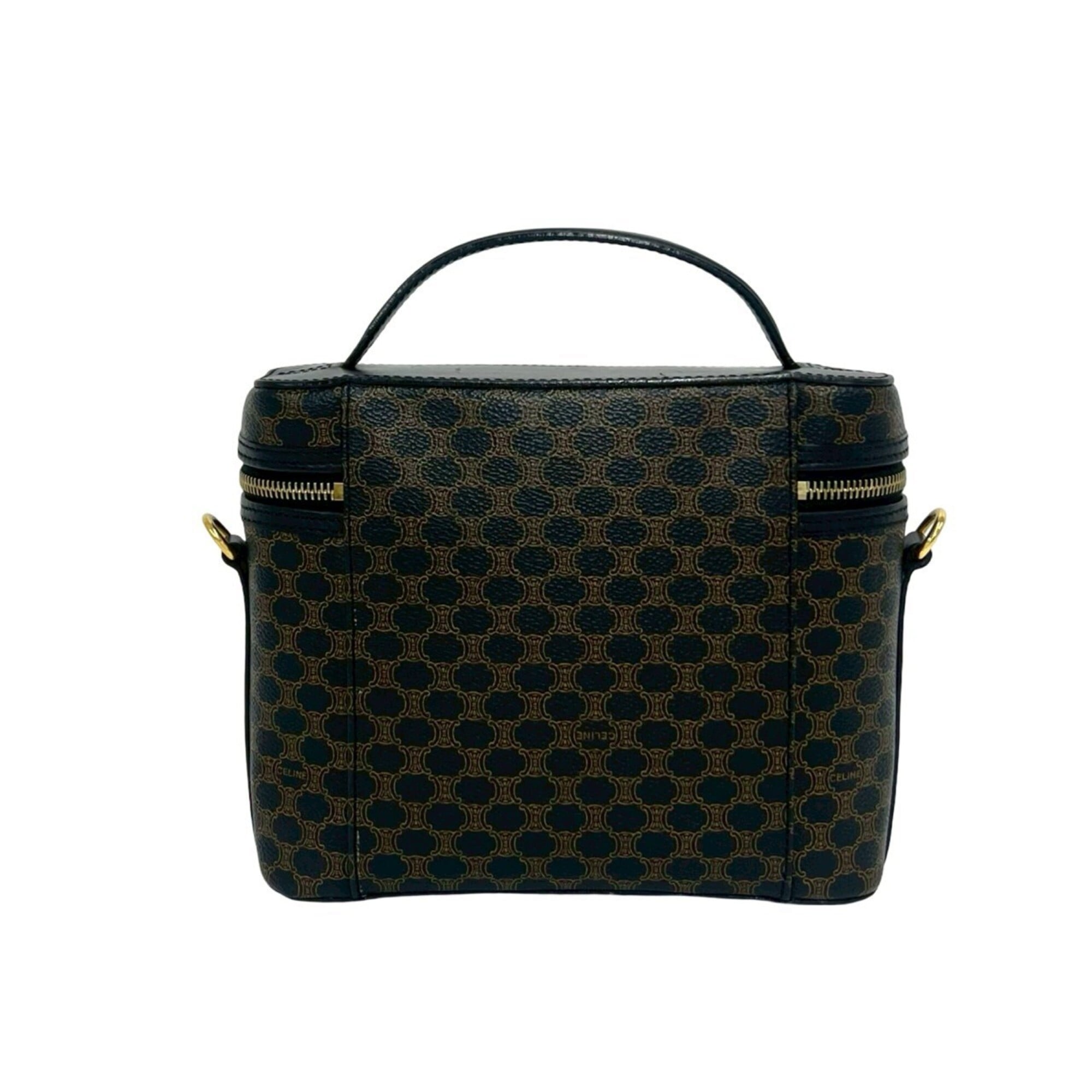 Celine Black Brown Leather Pvc Handbag Shoulder Bag (Pre-Owned)