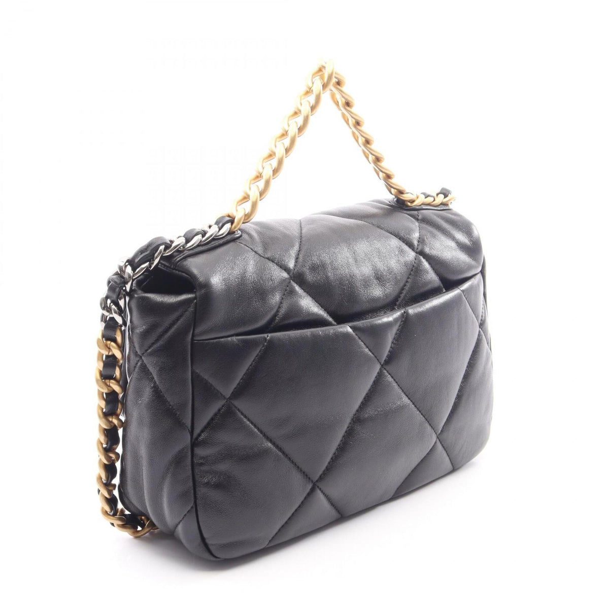 Chanel Black Leather Handbag Shoulder Bag (Pre-Owned)