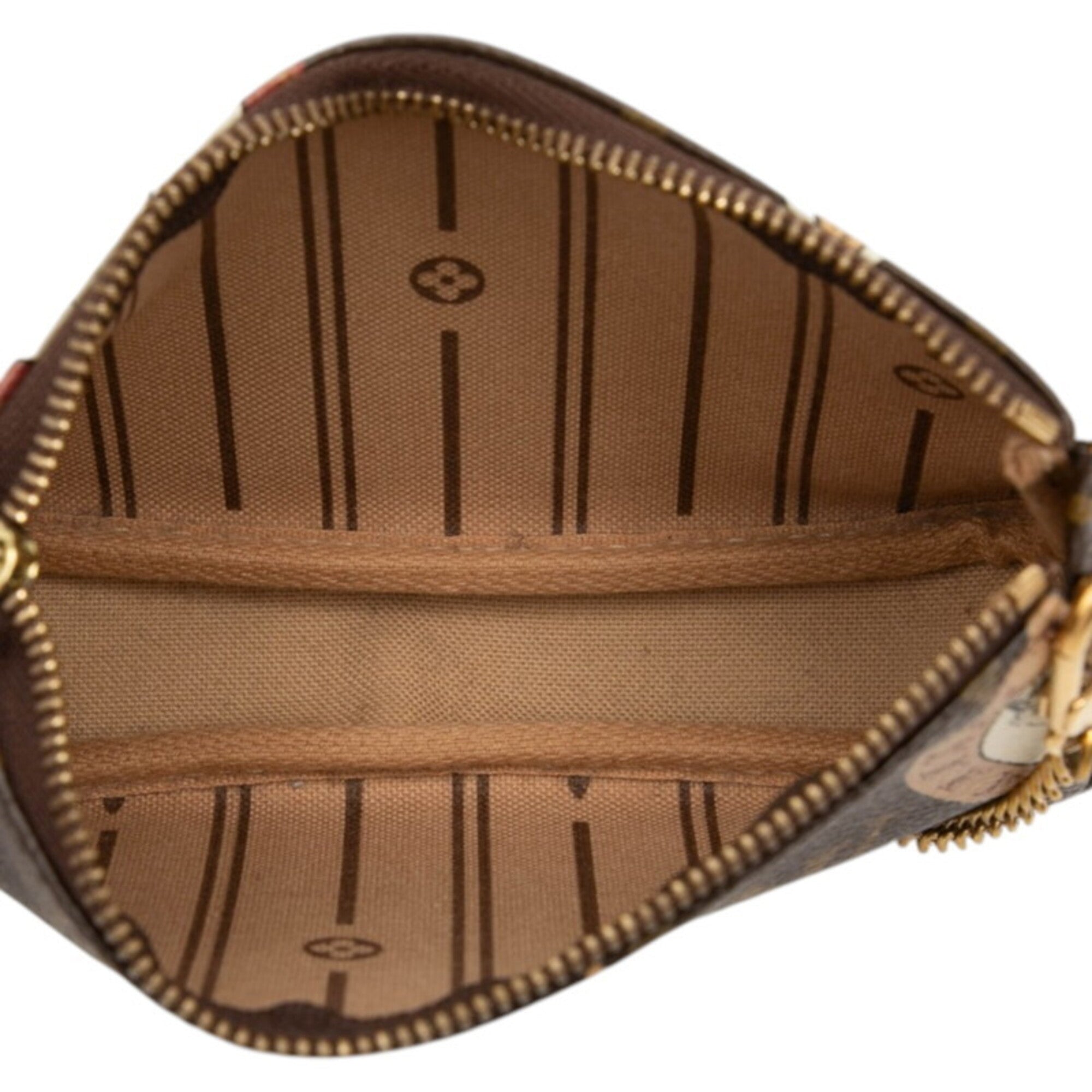 Louis Vuitton Brown Pvc Leather Handbag Pochette Pouch (Pre-Owned)