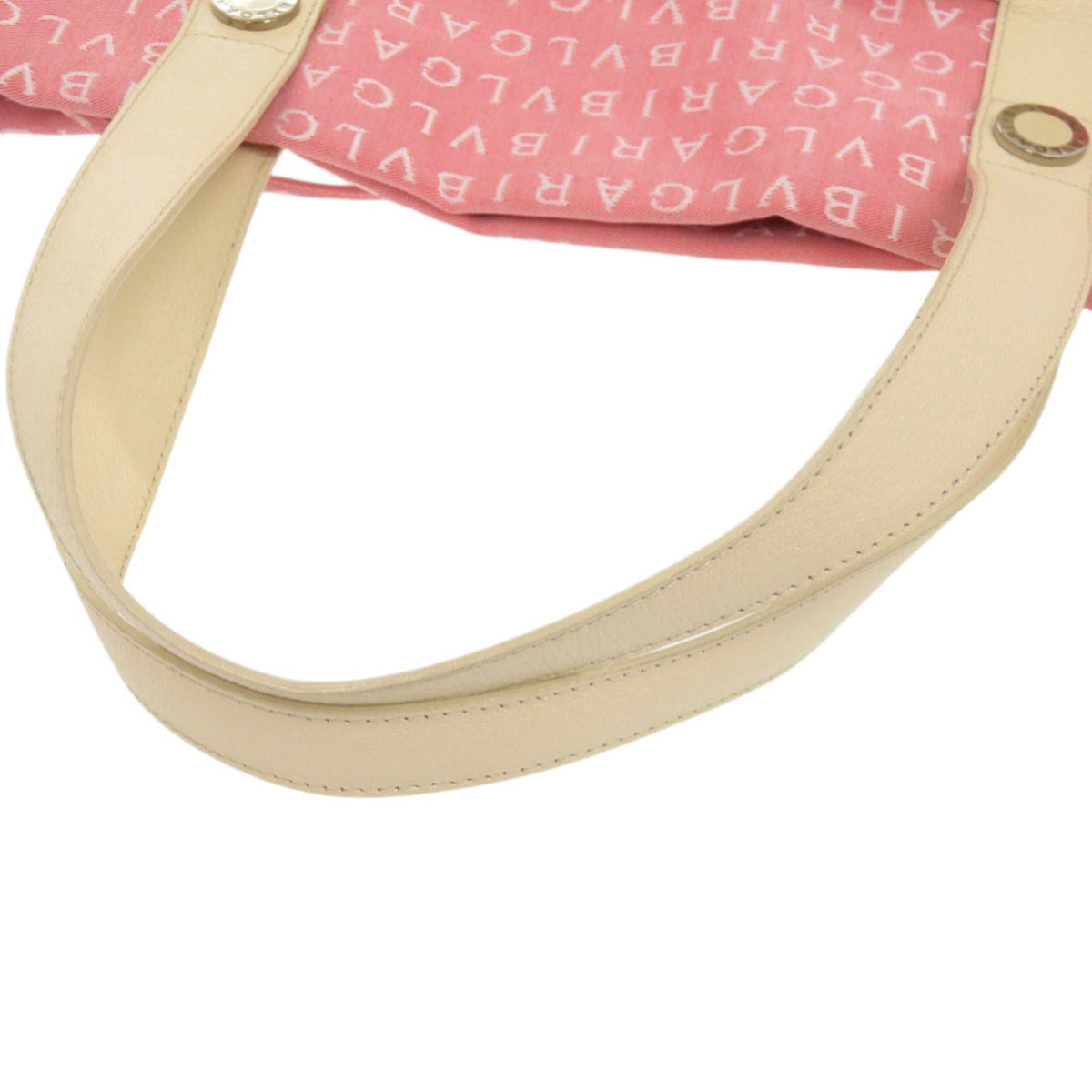 Bvlgari Pink Canvas Leather Tote Bag (Pre-Owned)