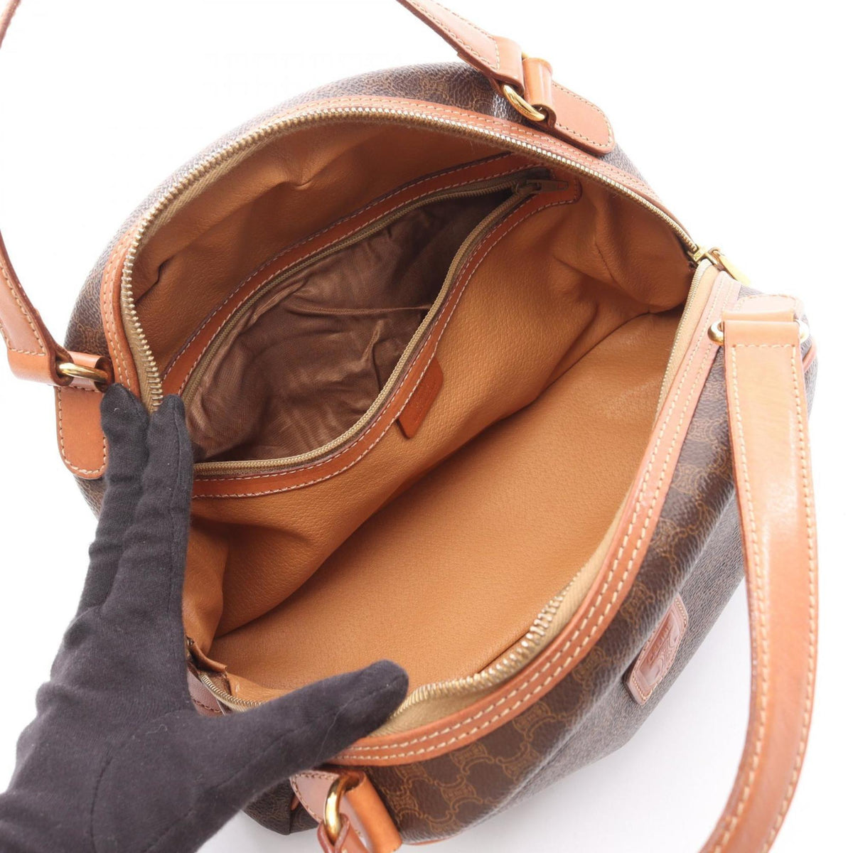 Celine Brown Coated Canvas Leather Handbag (Pre-Owned)