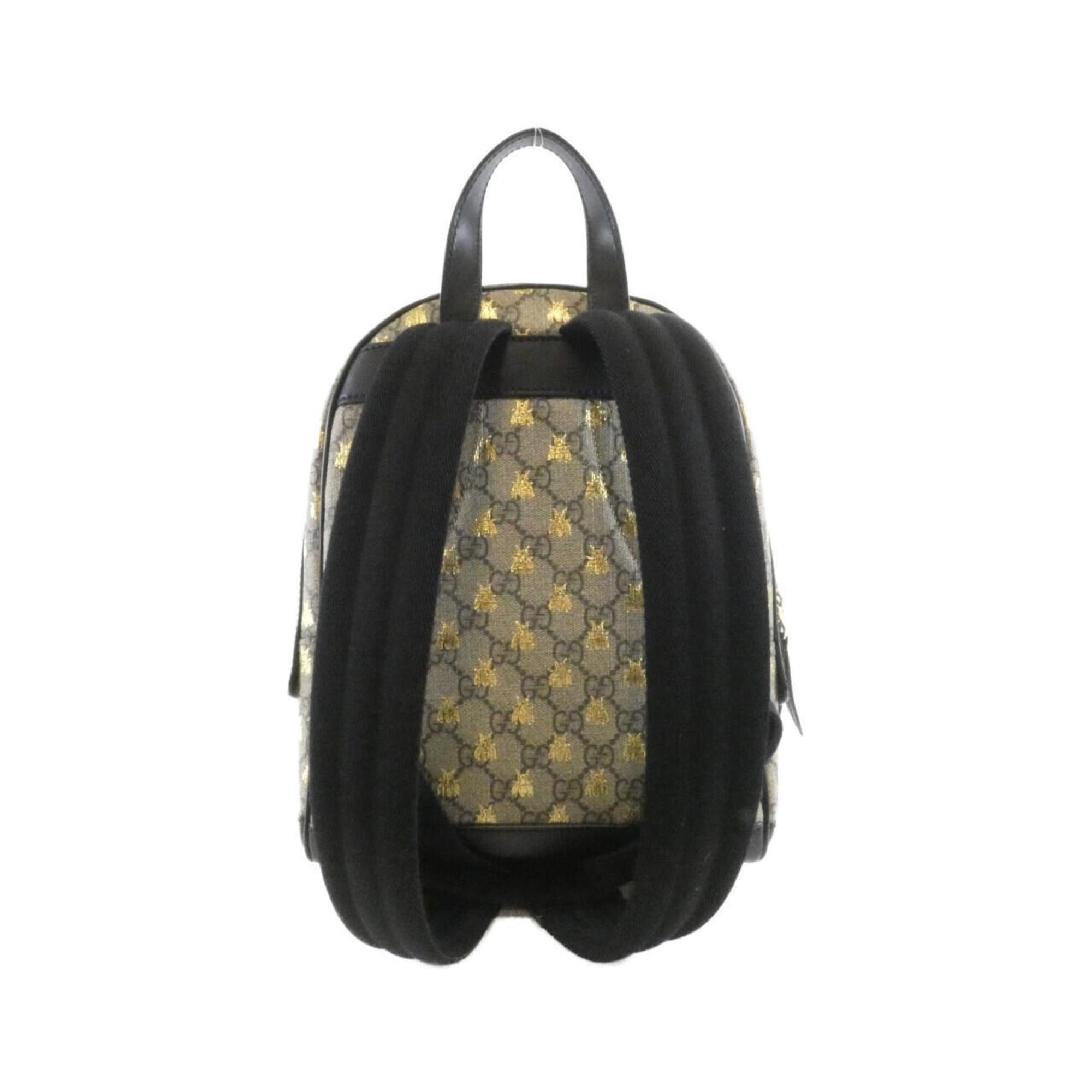 Gucci Beige Black Gg Supreme Backpack (Pre-Owned)