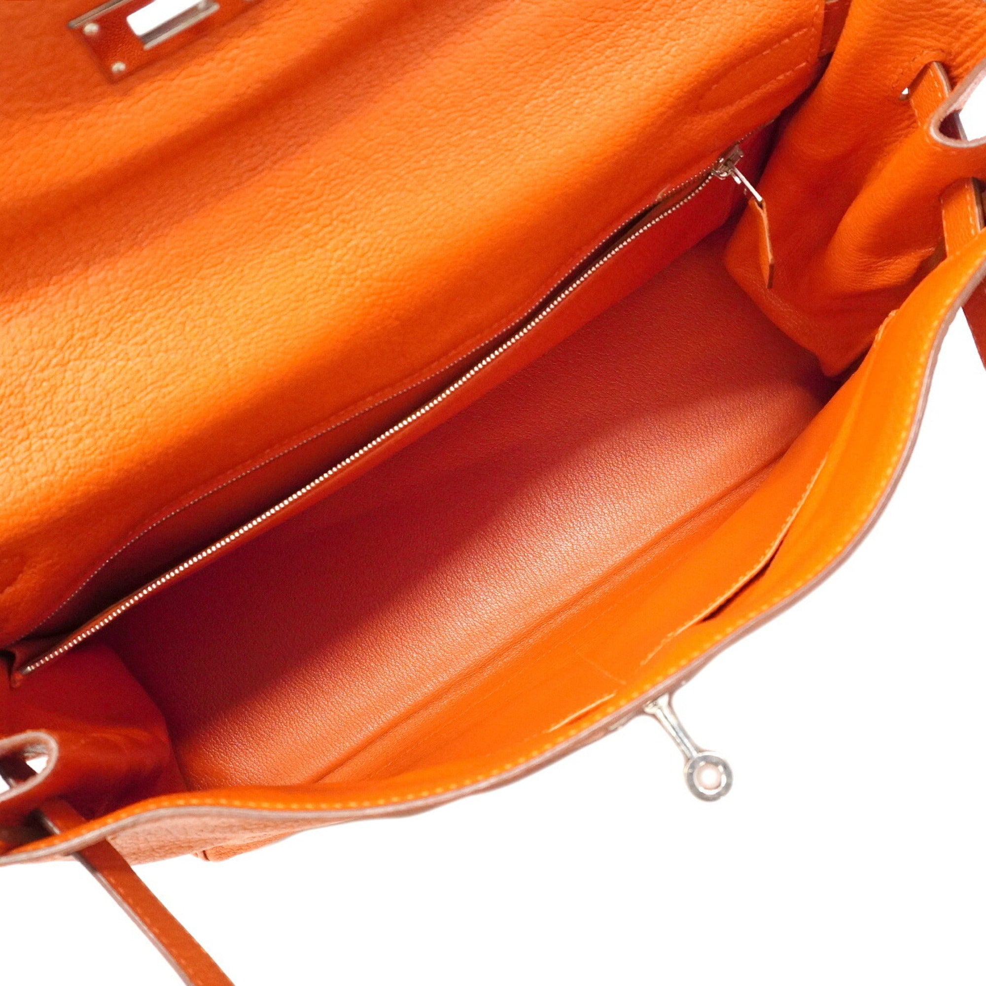 Hermes Orange Chevre Leather Handbag (Pre-Owned)