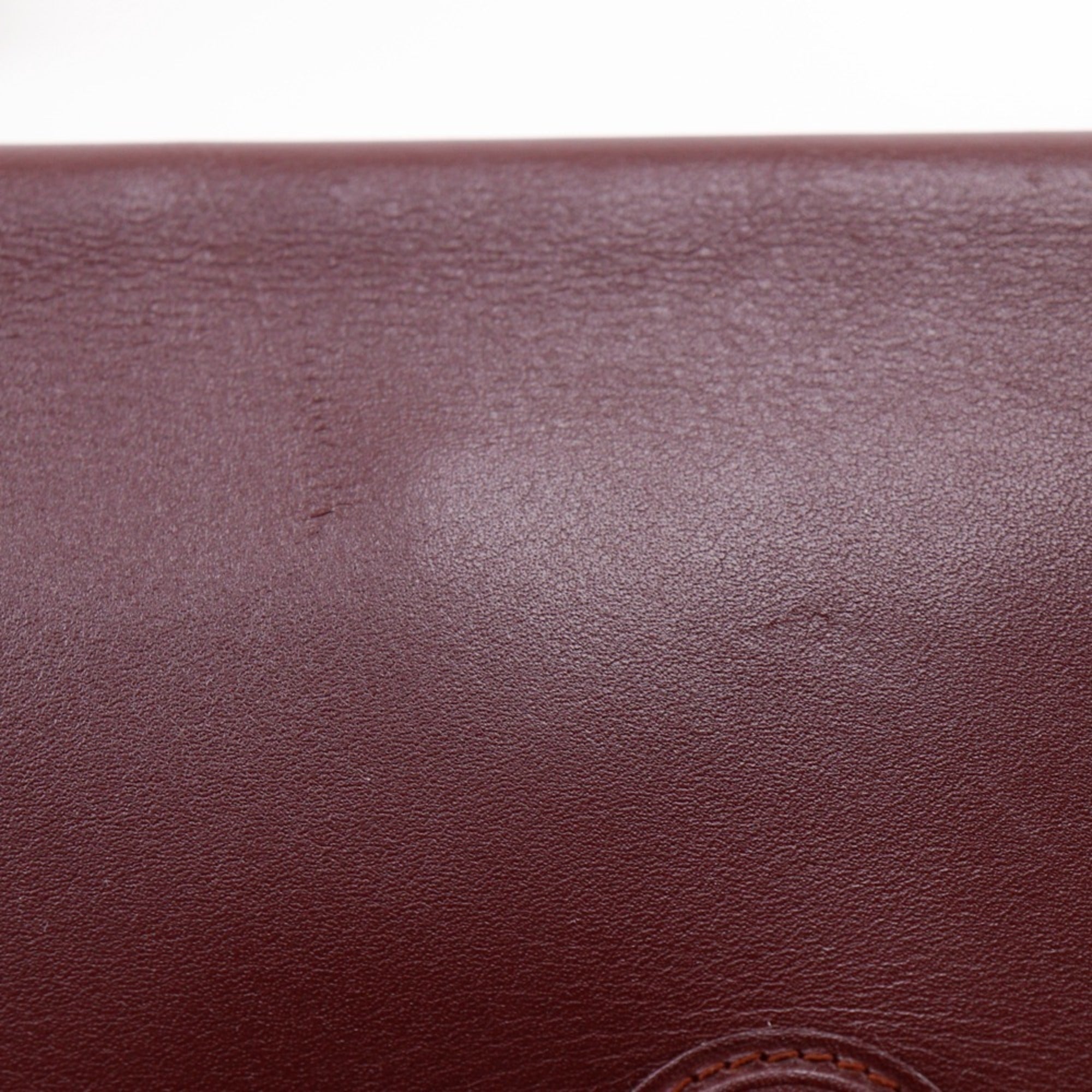 Cartier Must Bordeaux Leather Clutch Bag (Pre-Owned)
