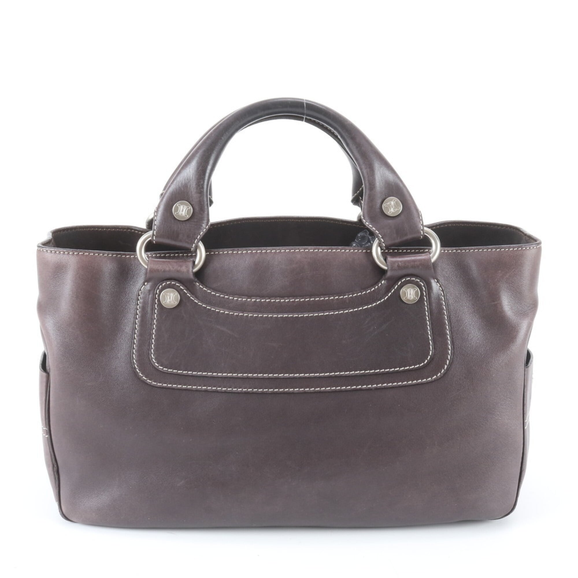 Celine Brown Leather Handbag Tote Bag (Pre-Owned)