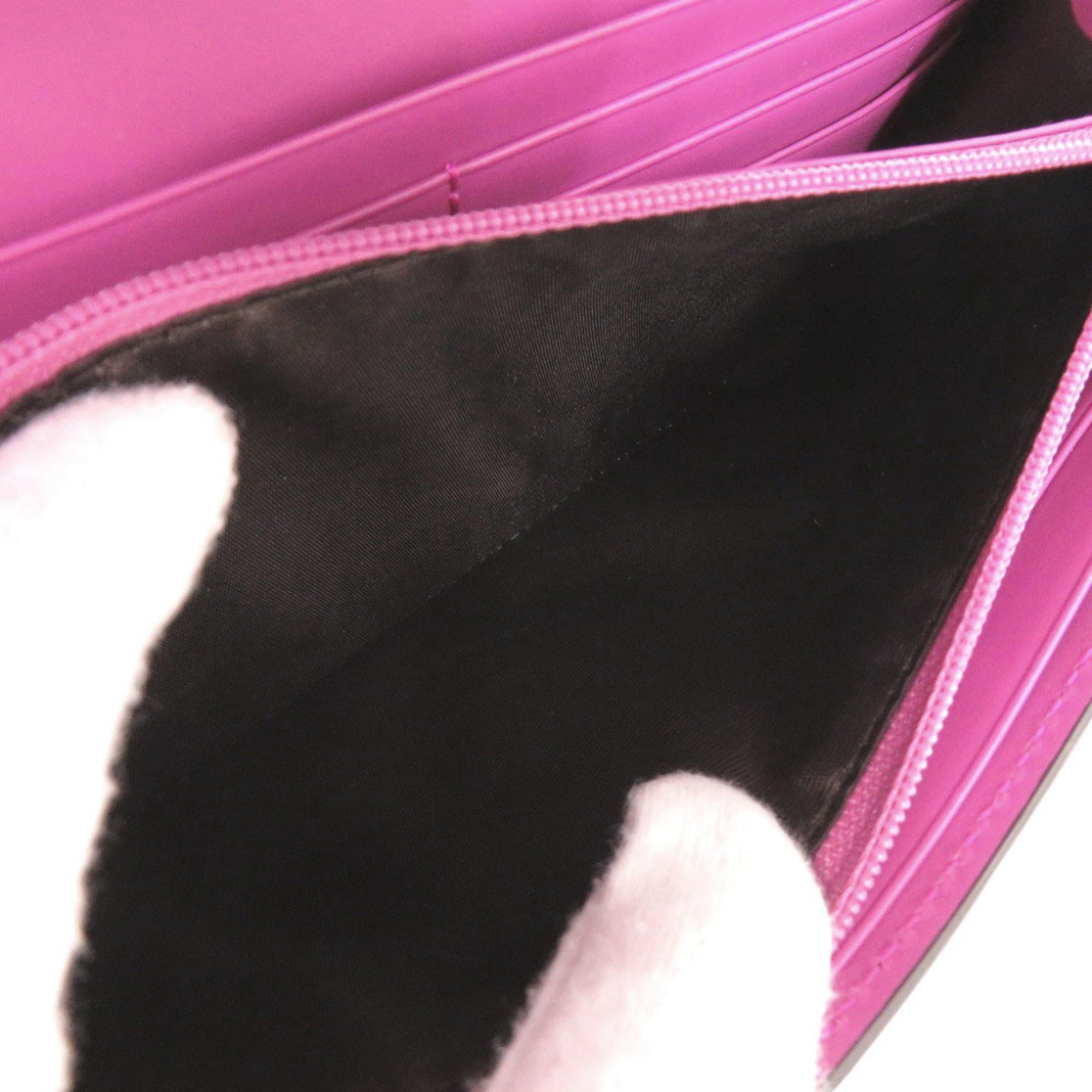 Gucci Purple Leather Long Wallet (Bi-Fold) (Pre-Owned)