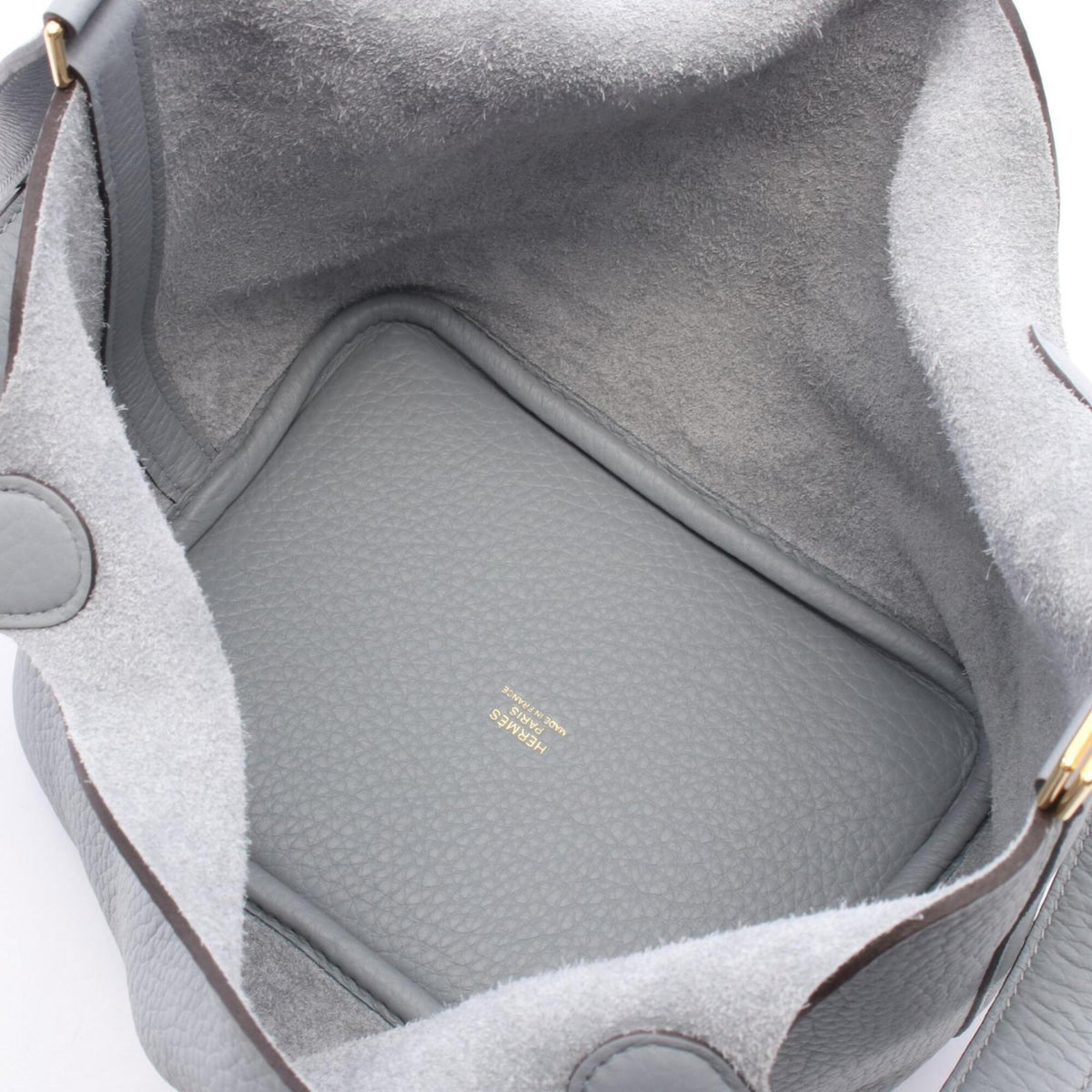 Hermes Gray Taurillon Clemence Leather Leather Handbag (Pre-Owned)