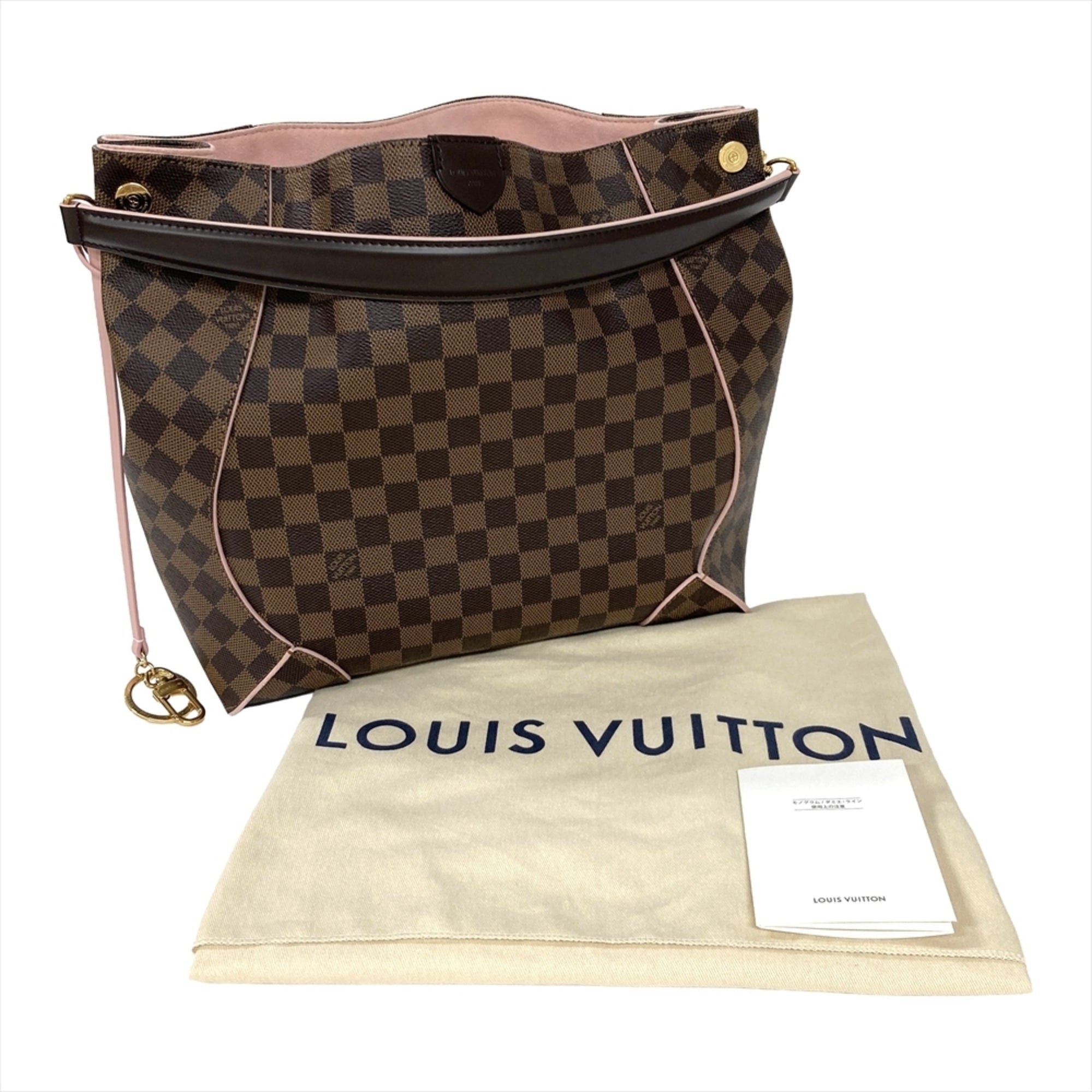Louis Vuitton Brown Damier Canvas Ebene Pink Rose Ballerine Damier Canvas Shoulder Bag (Pre-Owned)