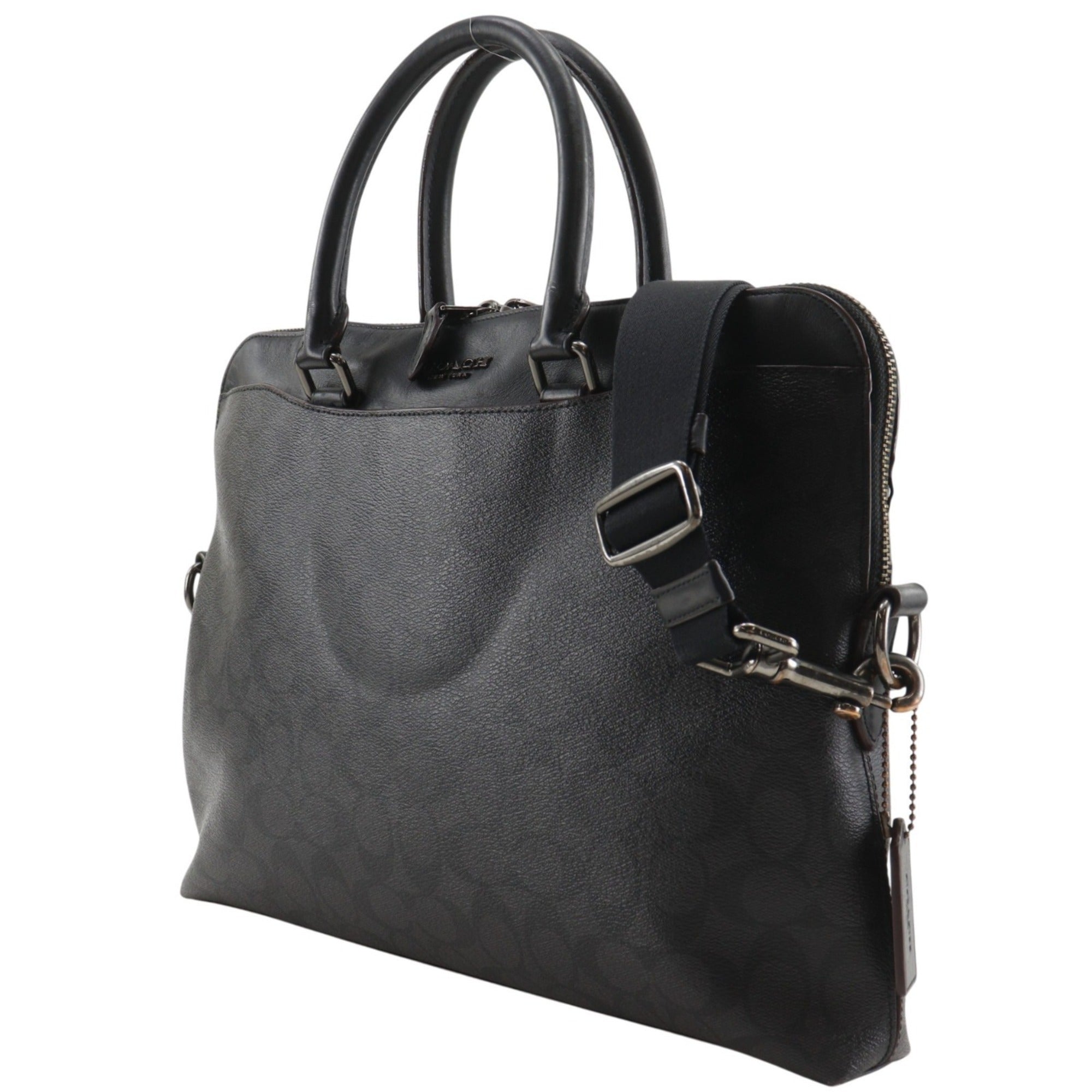Coach Black Pvc Leather Briefcase (Pre-Owned)