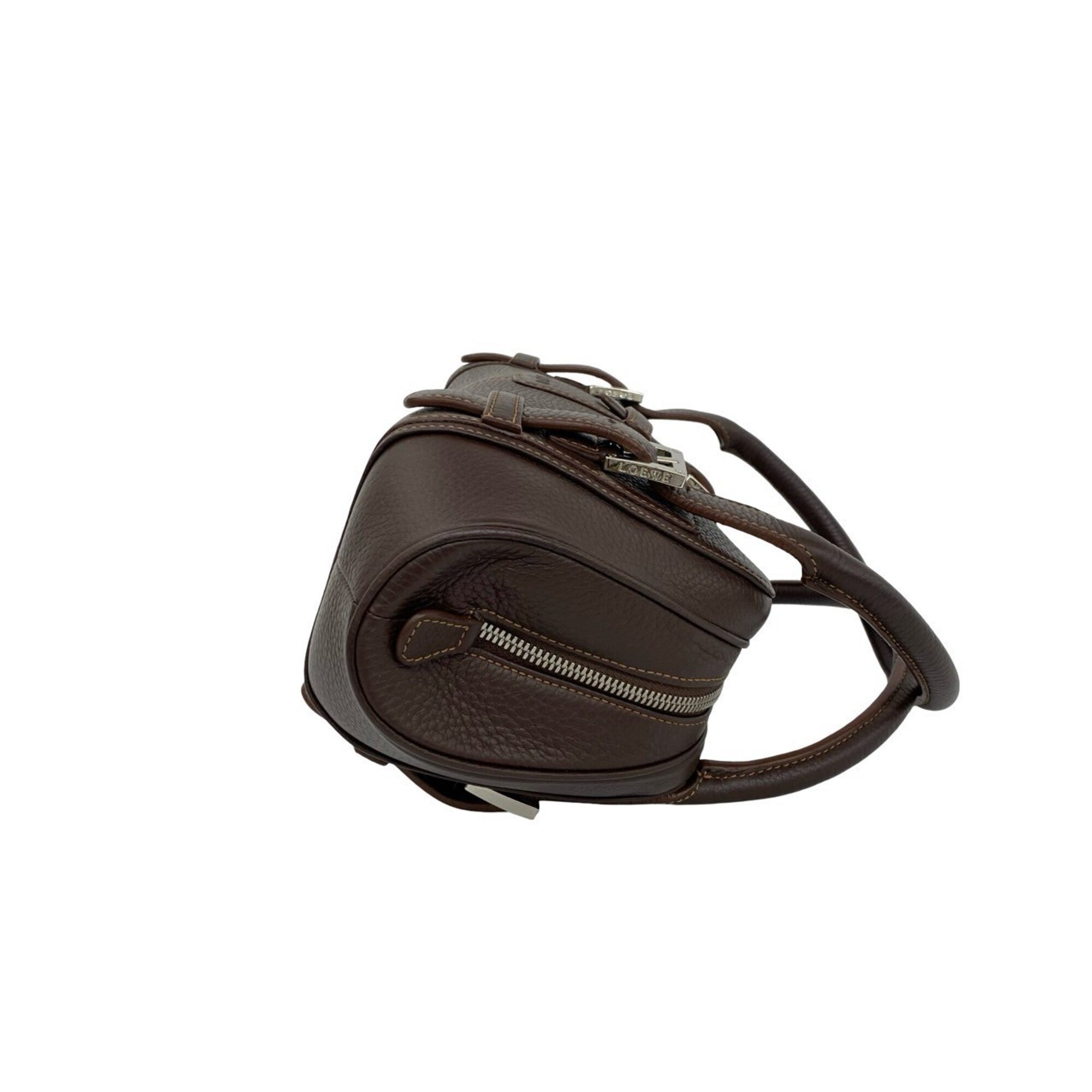 Loewe Brown Leather Boston Bag Handbag (Pre-Owned)