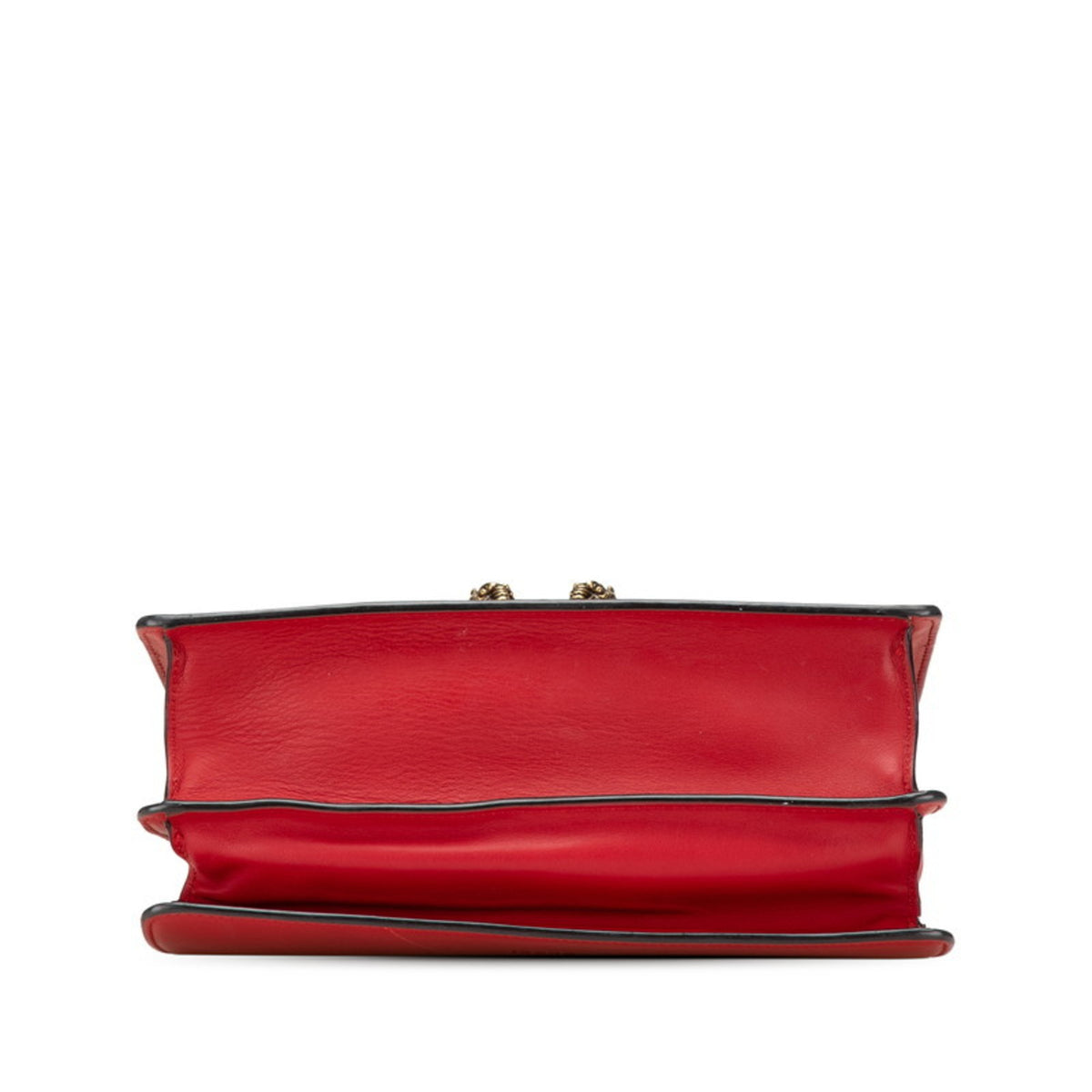 Gucci Red Color Leather Handbag Shoulder Bag (Pre-Owned)
