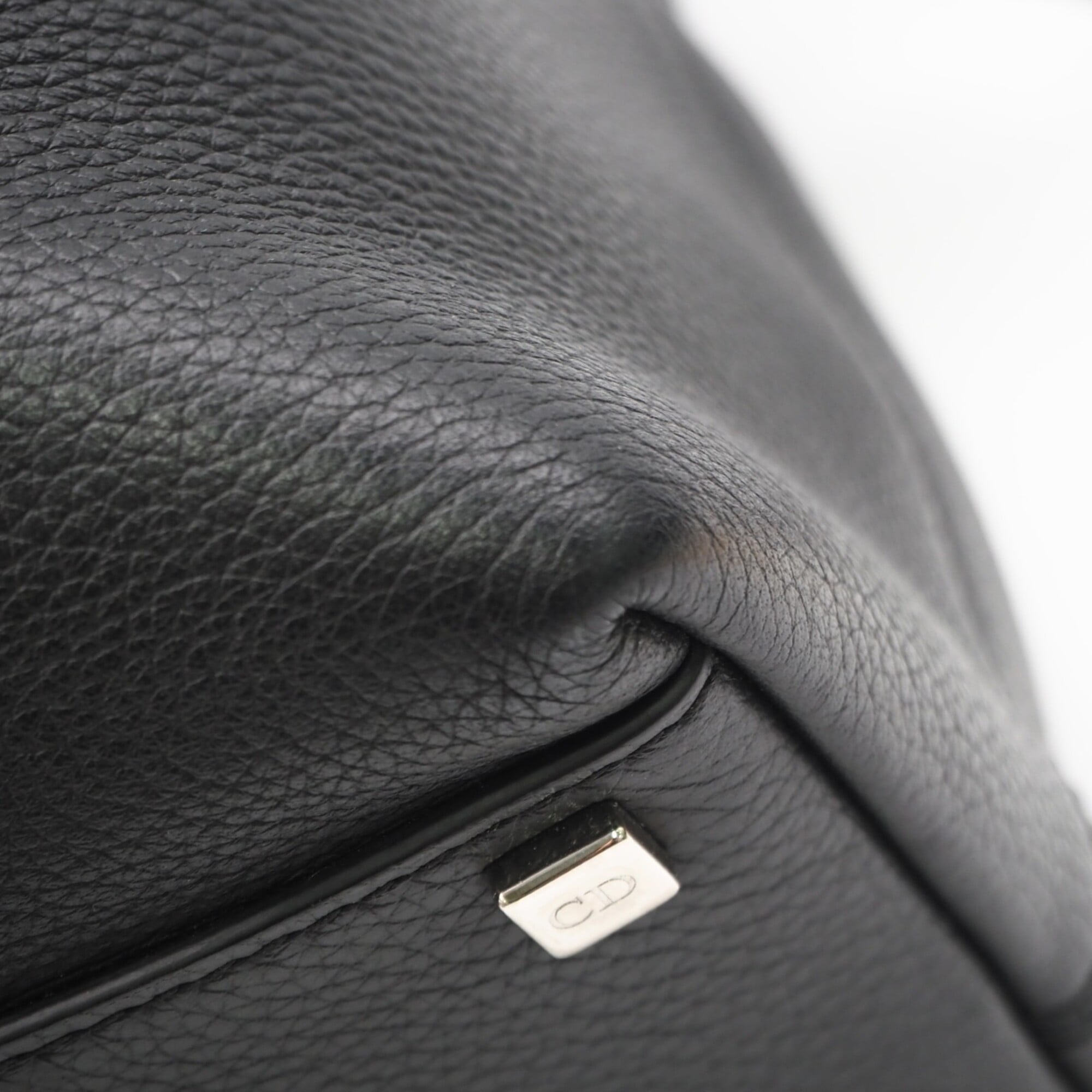 Dior Homme Black Navy Leather Boston Bag (Pre-Owned)