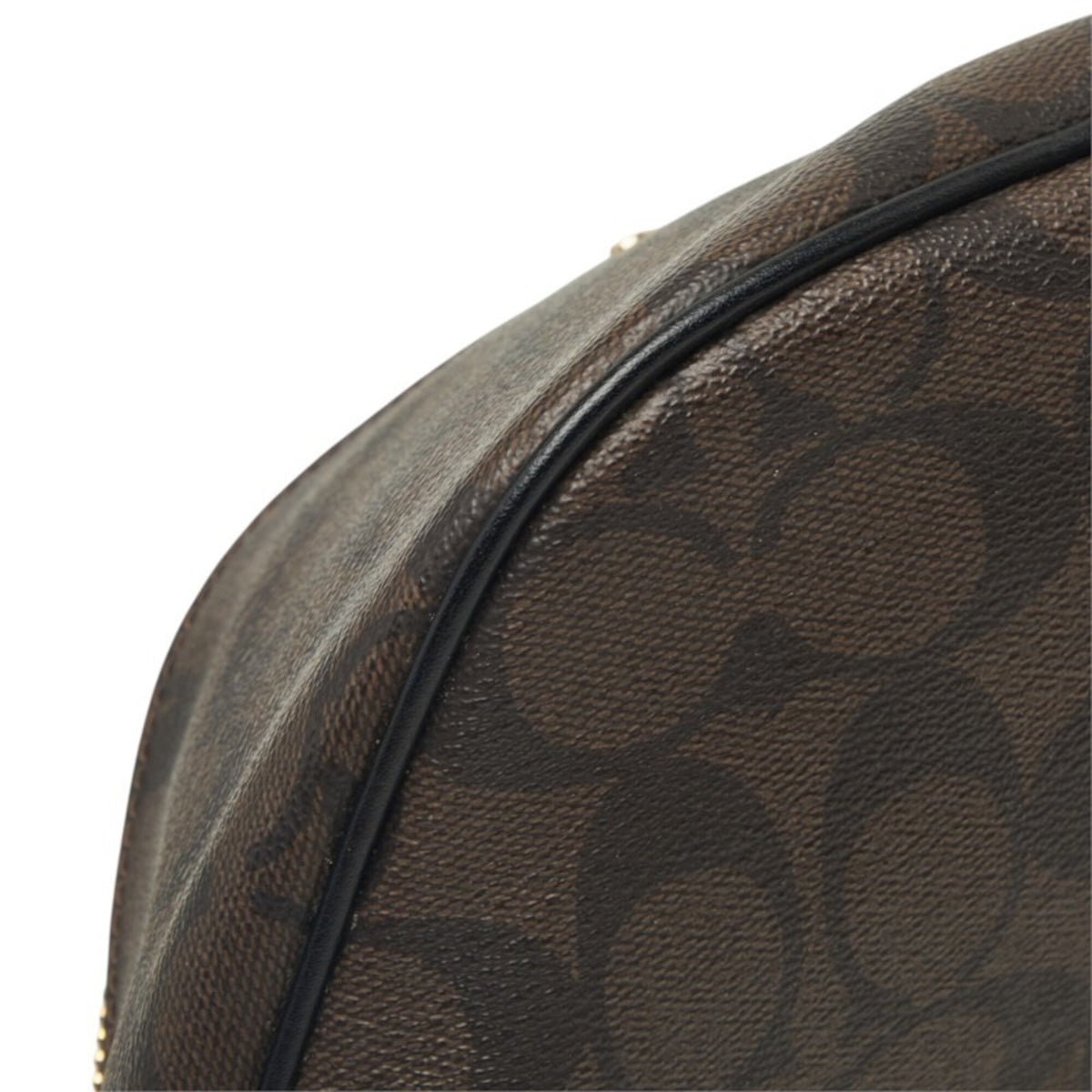Coach Signature Black Brown Signature Line Fanny Pack (Pre-Owned)