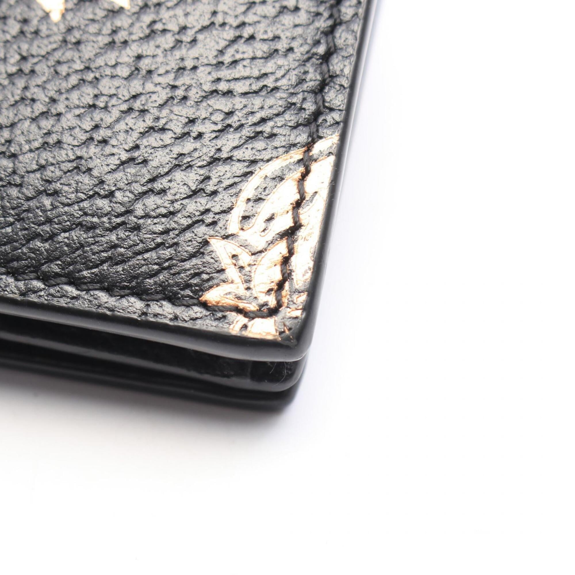 Gucci Gold Black Leather Wallet (Bi-Fold) (Pre-Owned)