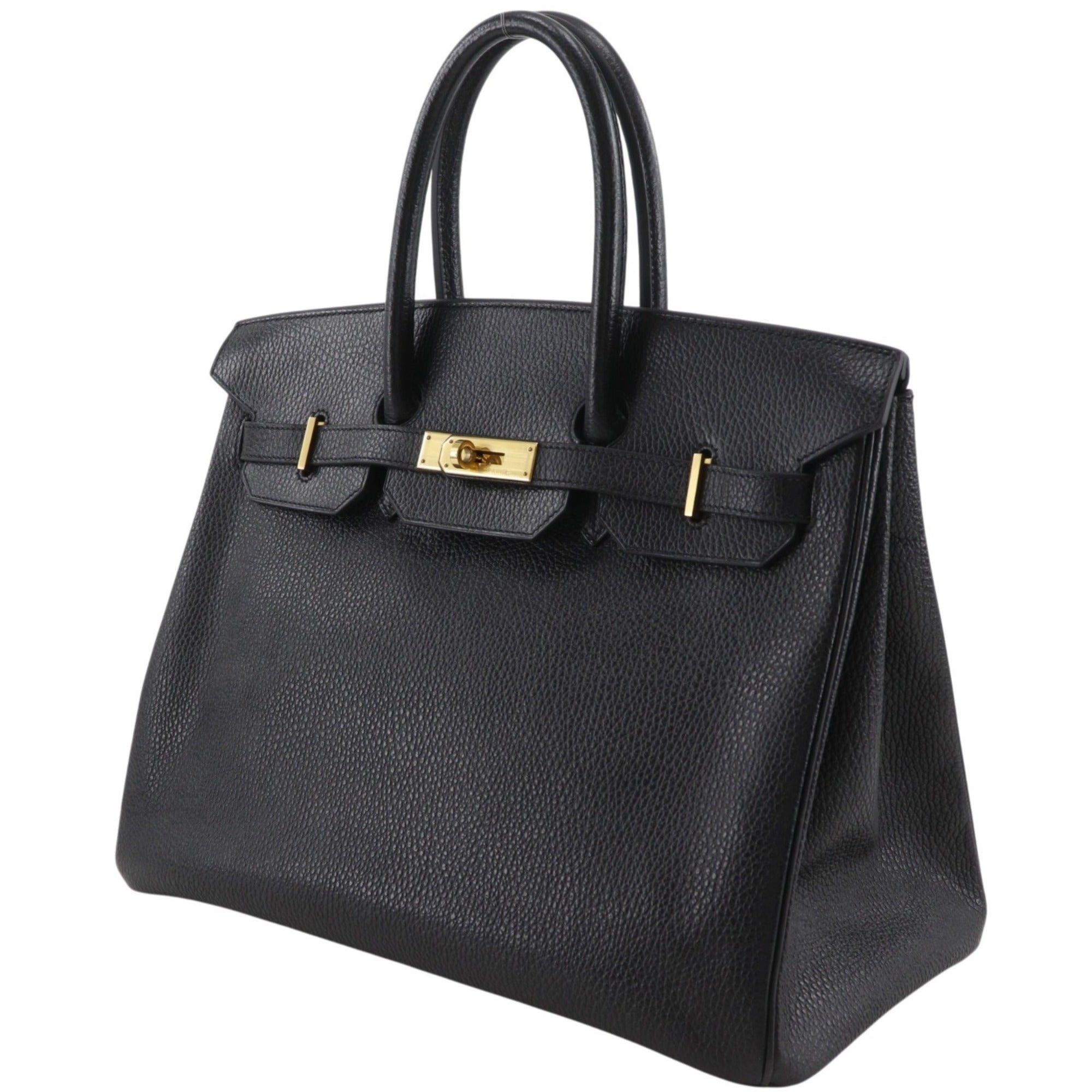 Hermes Birkin Black Fjord Leather Handbag (Pre-Owned)