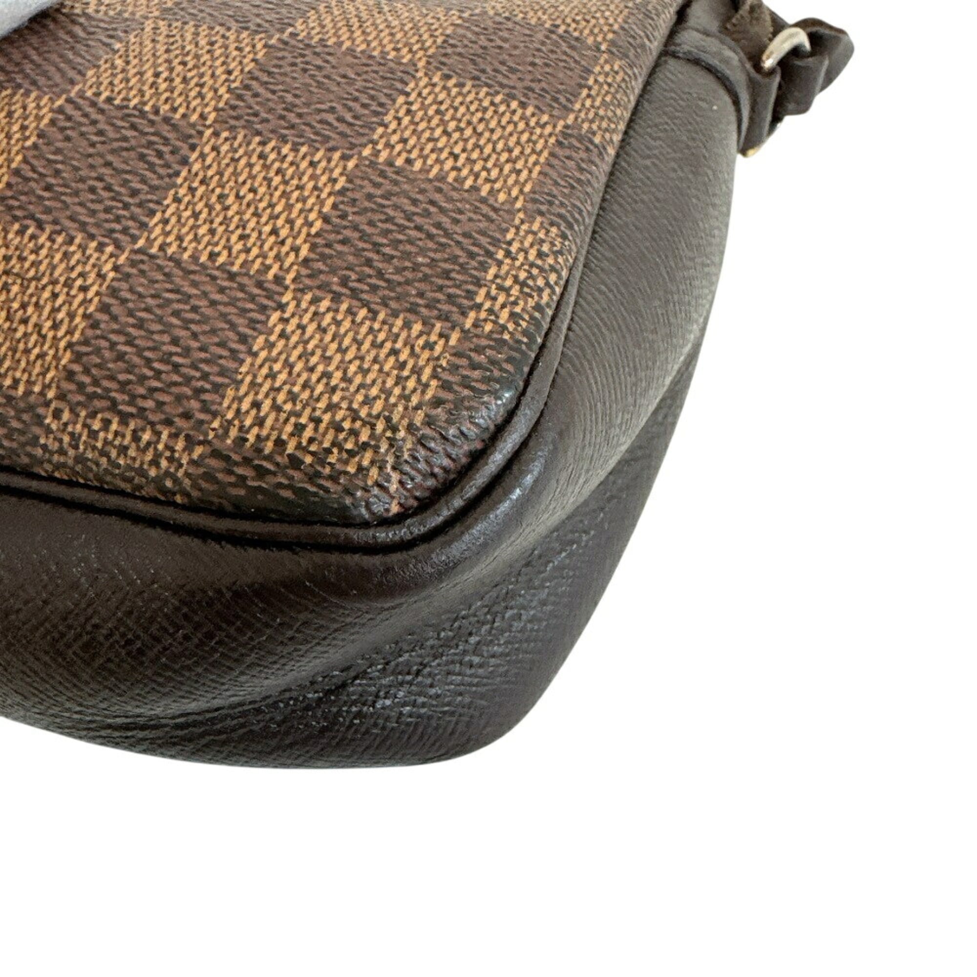Louis Vuitton Brown Damier Canvas Leather Wash Bag (Pre-Owned)