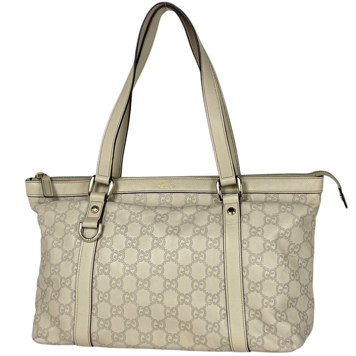 Gucci White Leather Tote Bag (Pre-Owned)