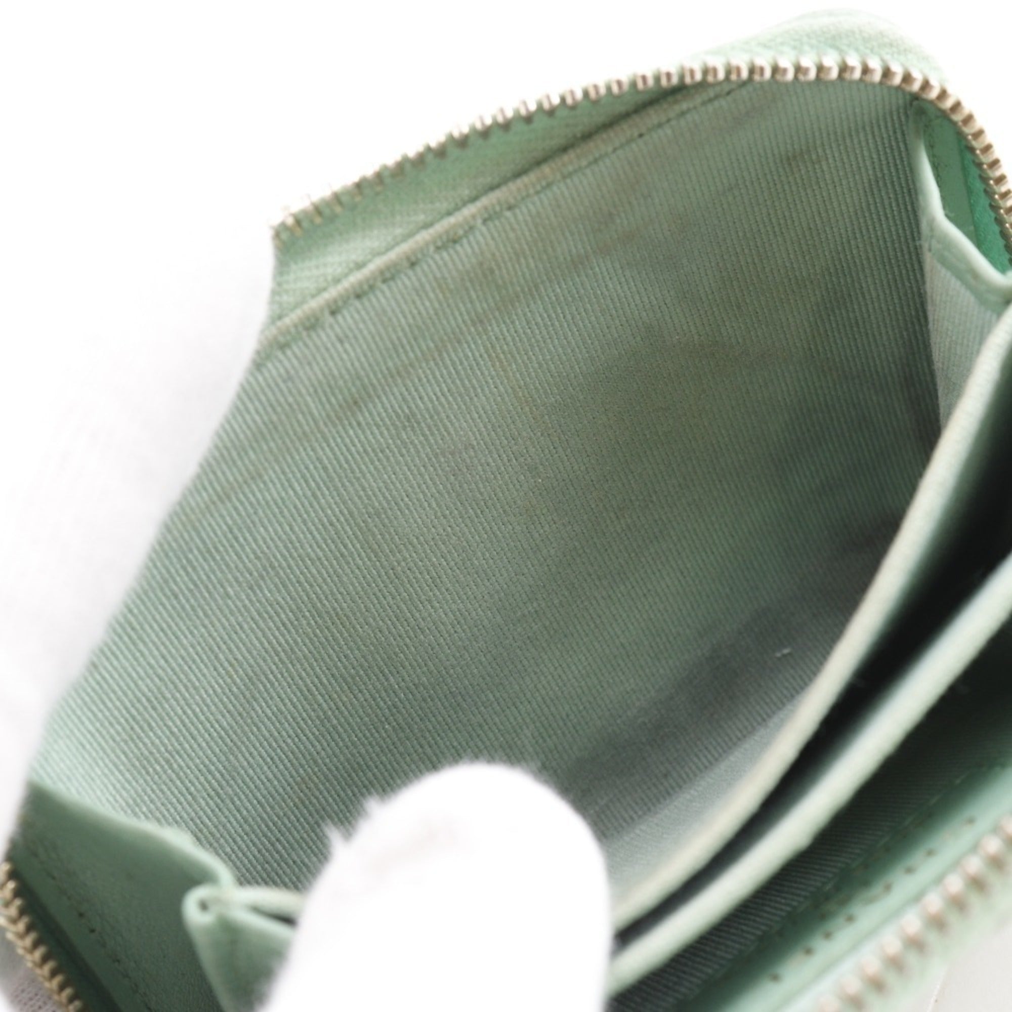 Chanel Gold Green Grained Calfskin Coin Purse/Coin Case (Pre-Owned)