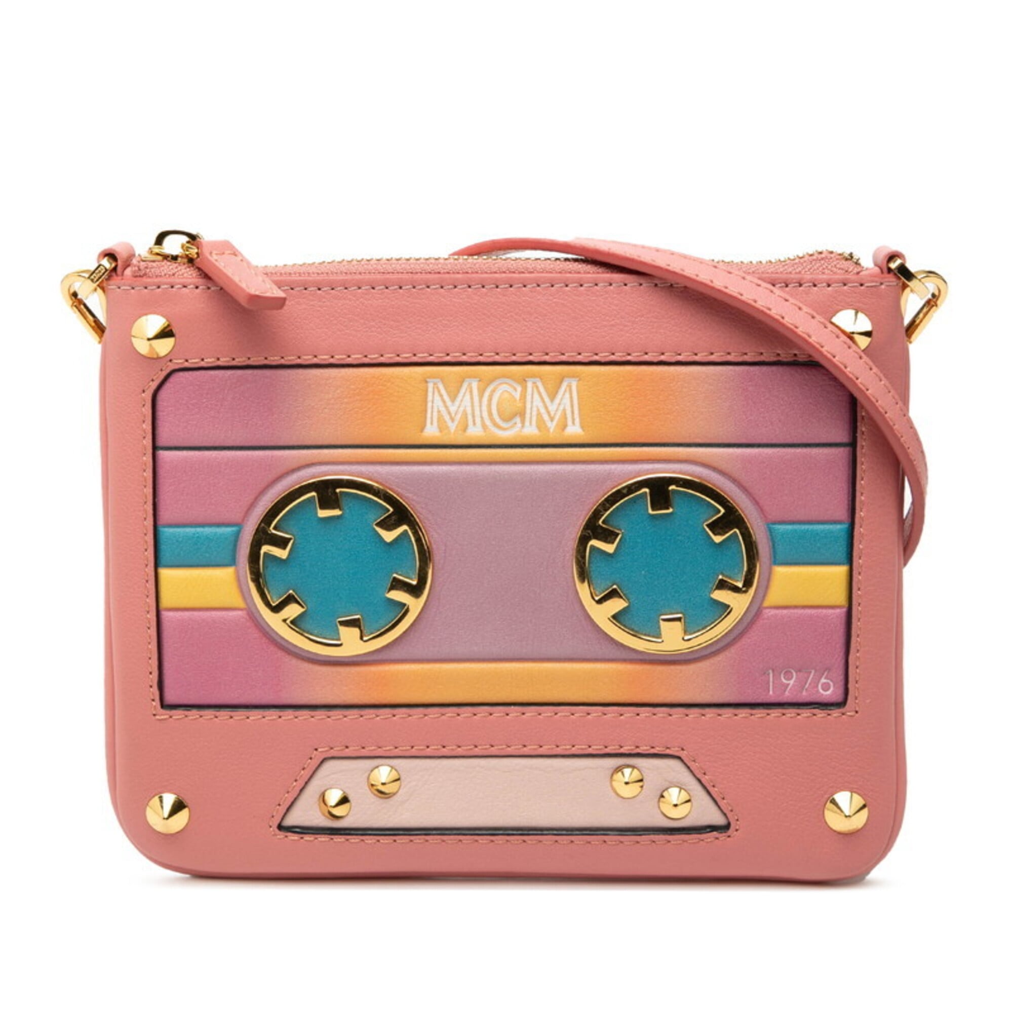 Mcm Multi-Color Pink Leather Shoulder Bag (Pre-Owned)
