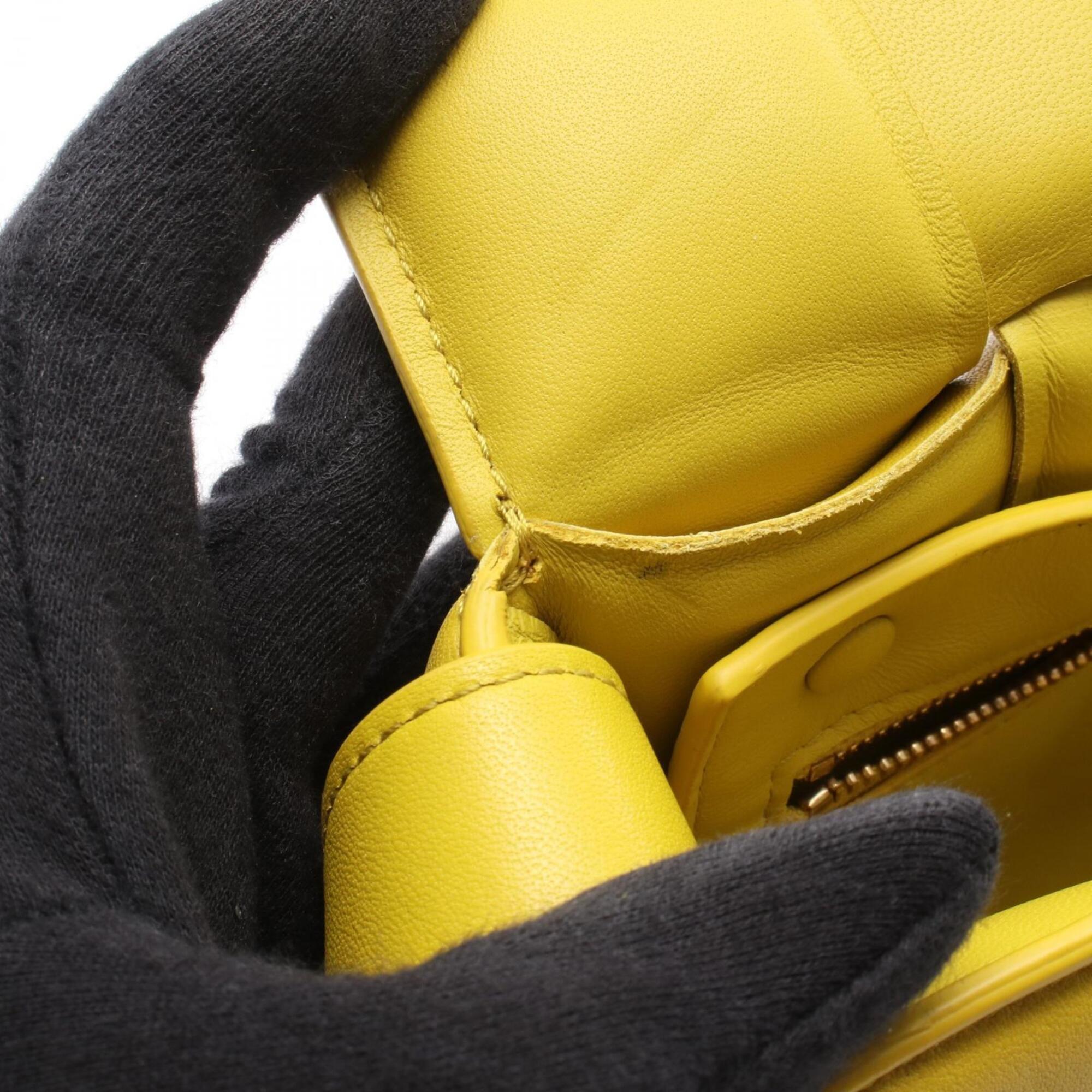 Bottega Veneta Yellow Leather Shoulder Bag (Pre-Owned)