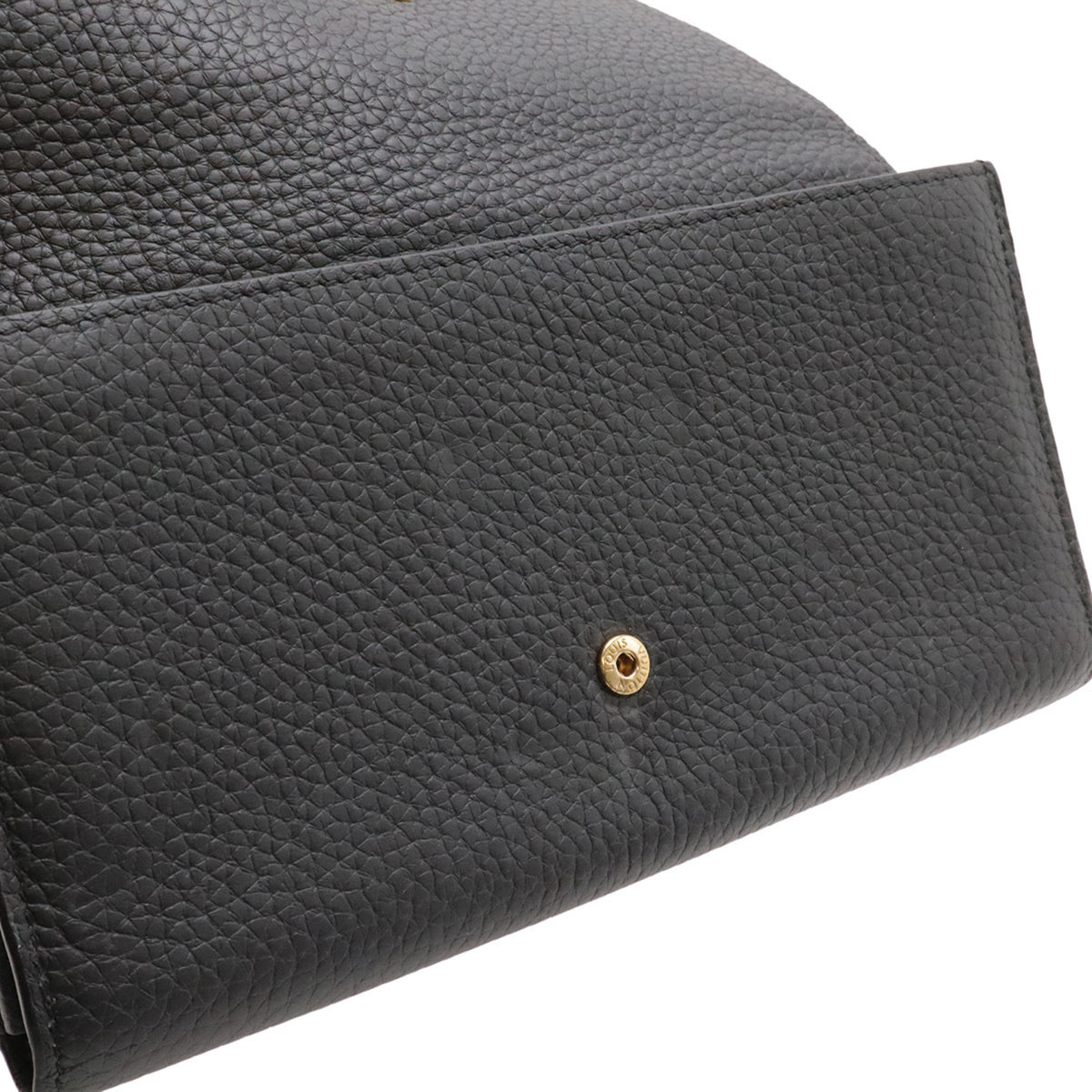 Louis Vuitton Black Noir Leather Long Wallet (Bi-Fold) (Pre-Owned)