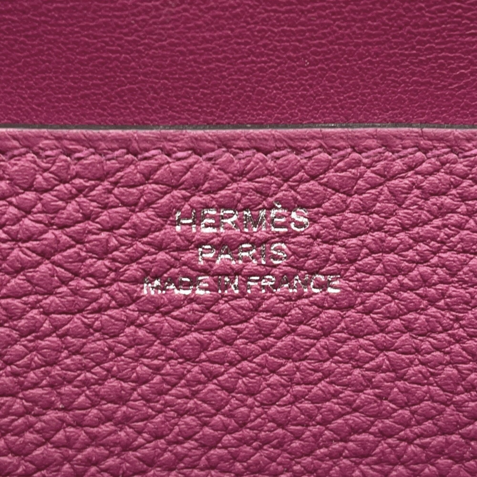 Hermes Kara Rose Purple Togo Leather Long Wallet (Bi-Fold) (Pre-Owned)